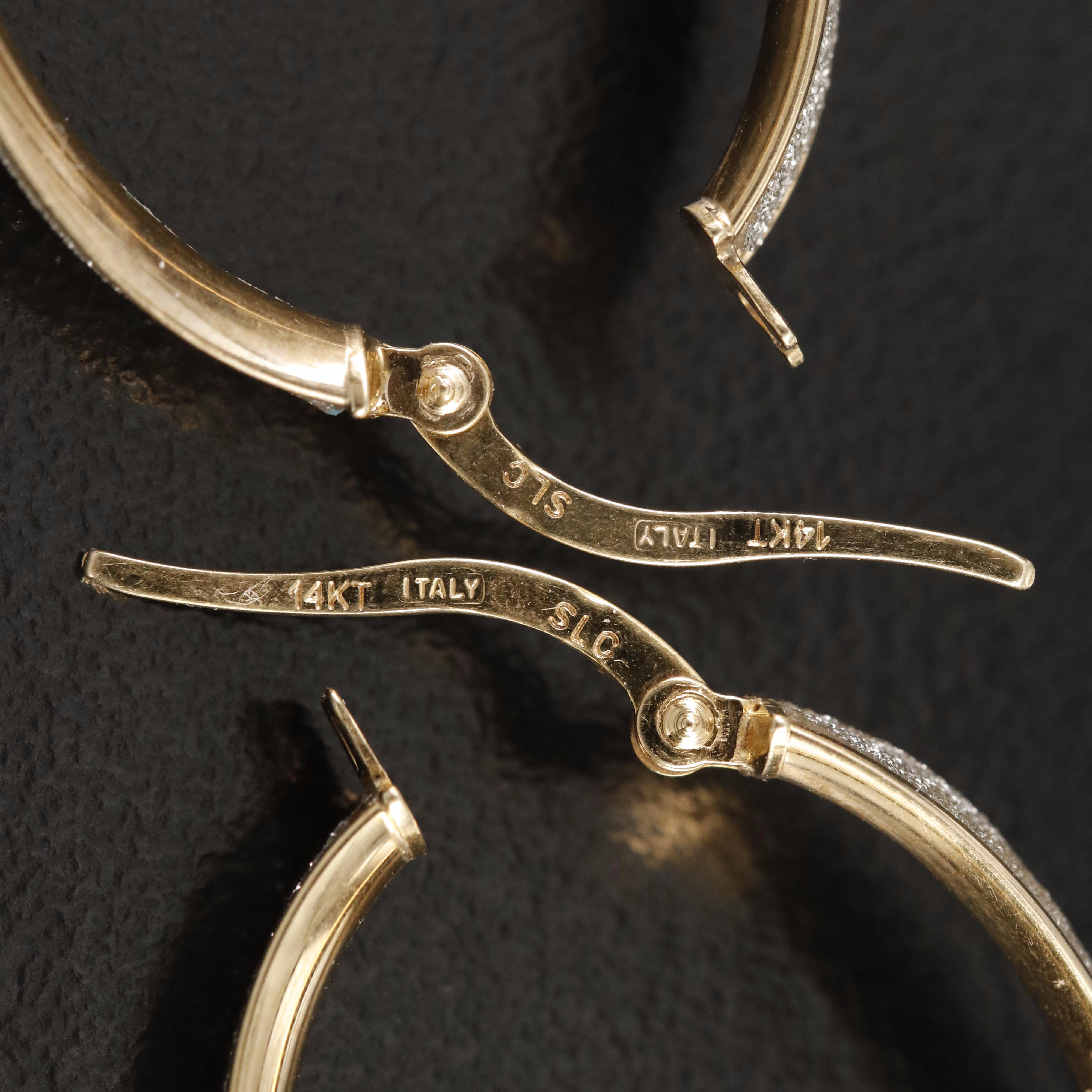 Italian 14K Oval Hoop Earrings