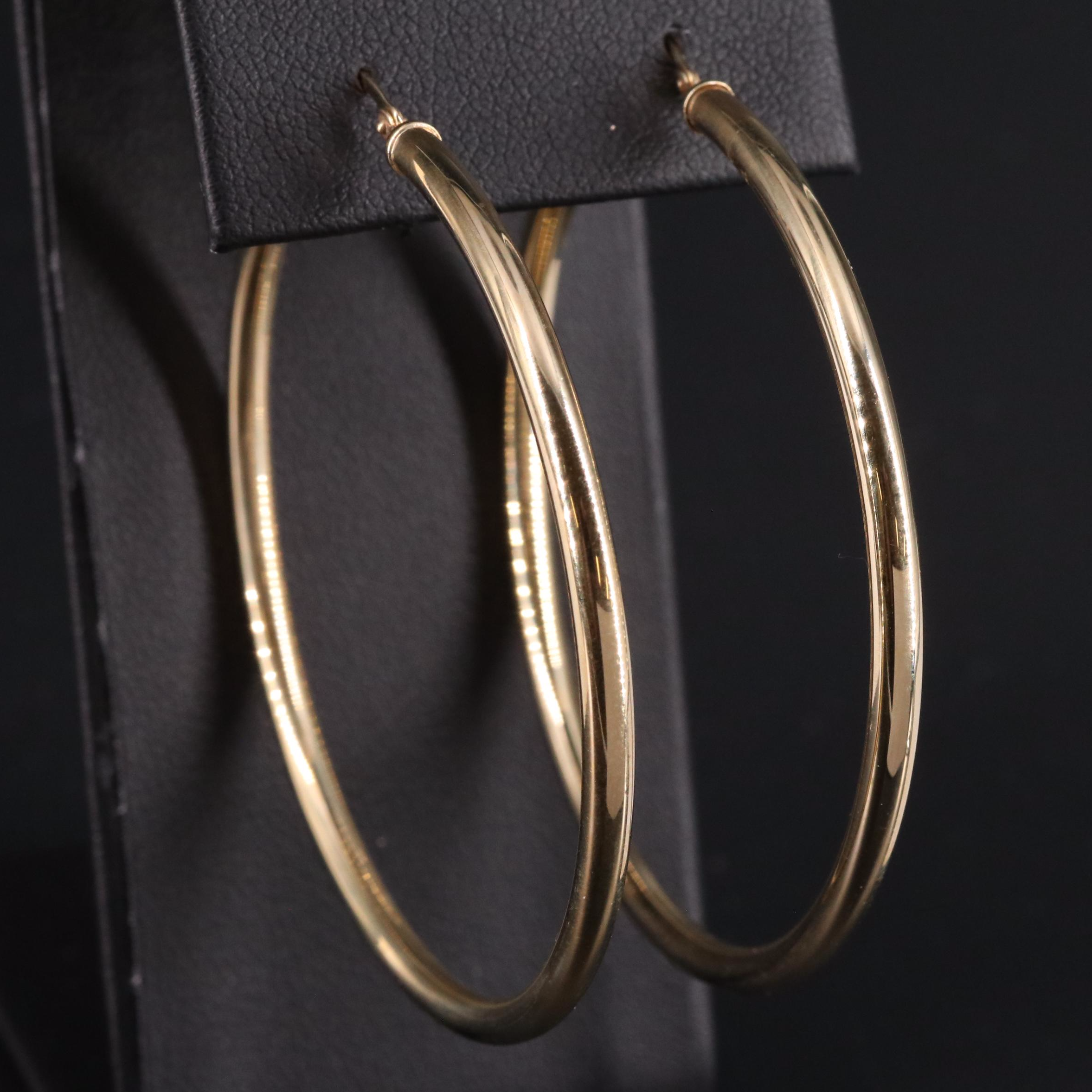 14K Large Hoop Earrings