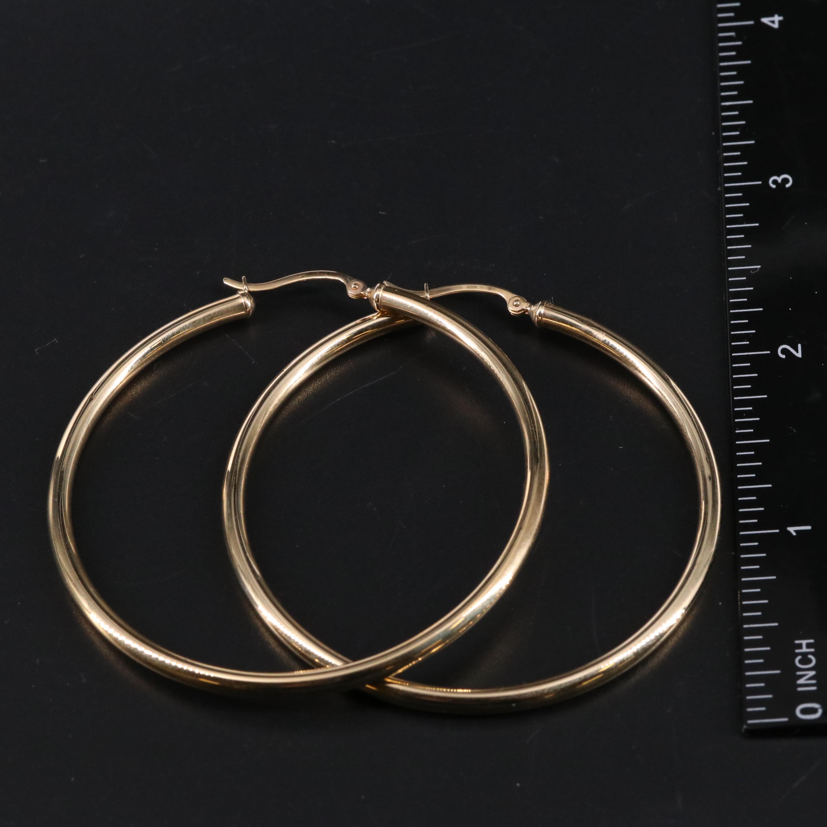 14K Large Hoop Earrings