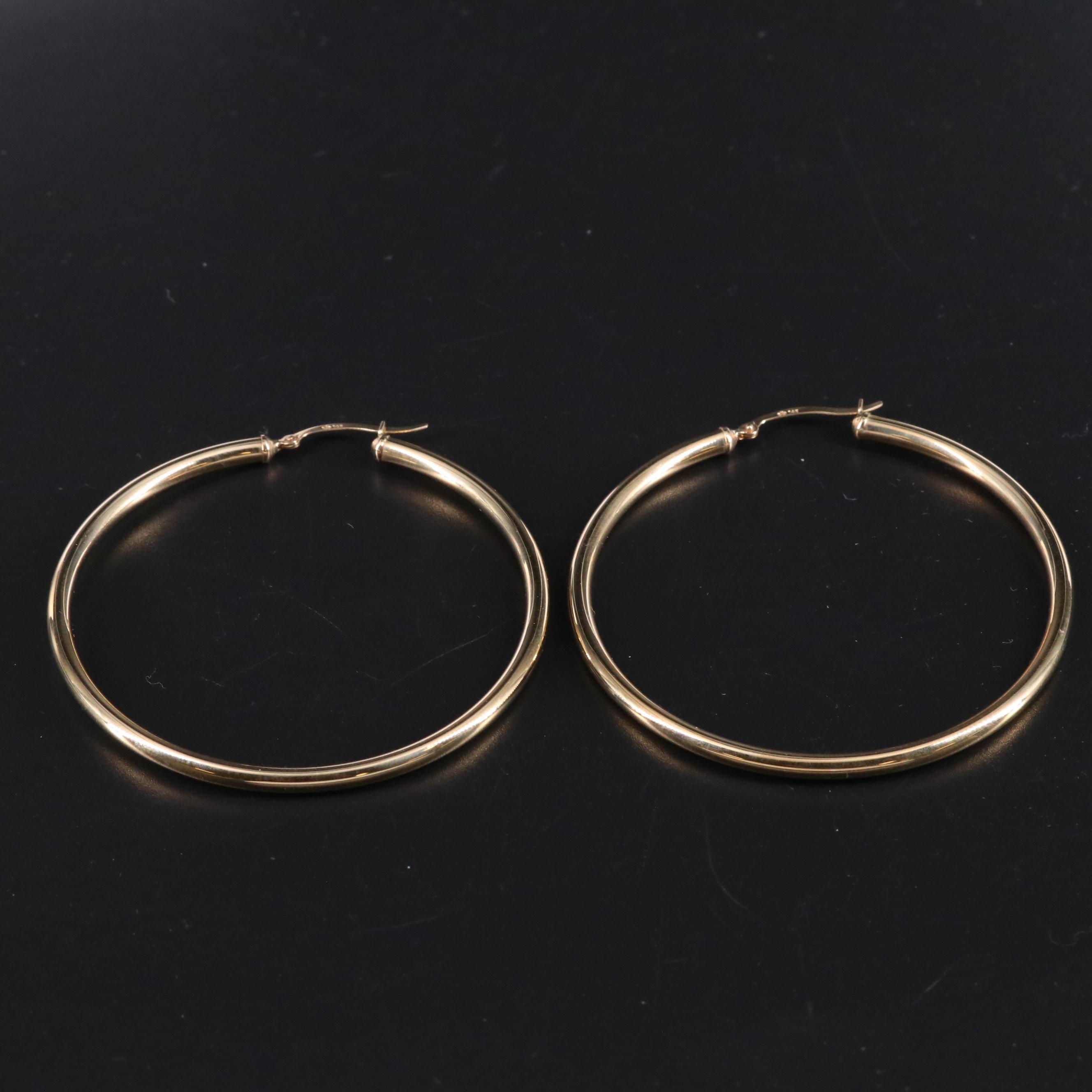 14K Large Hoop Earrings
