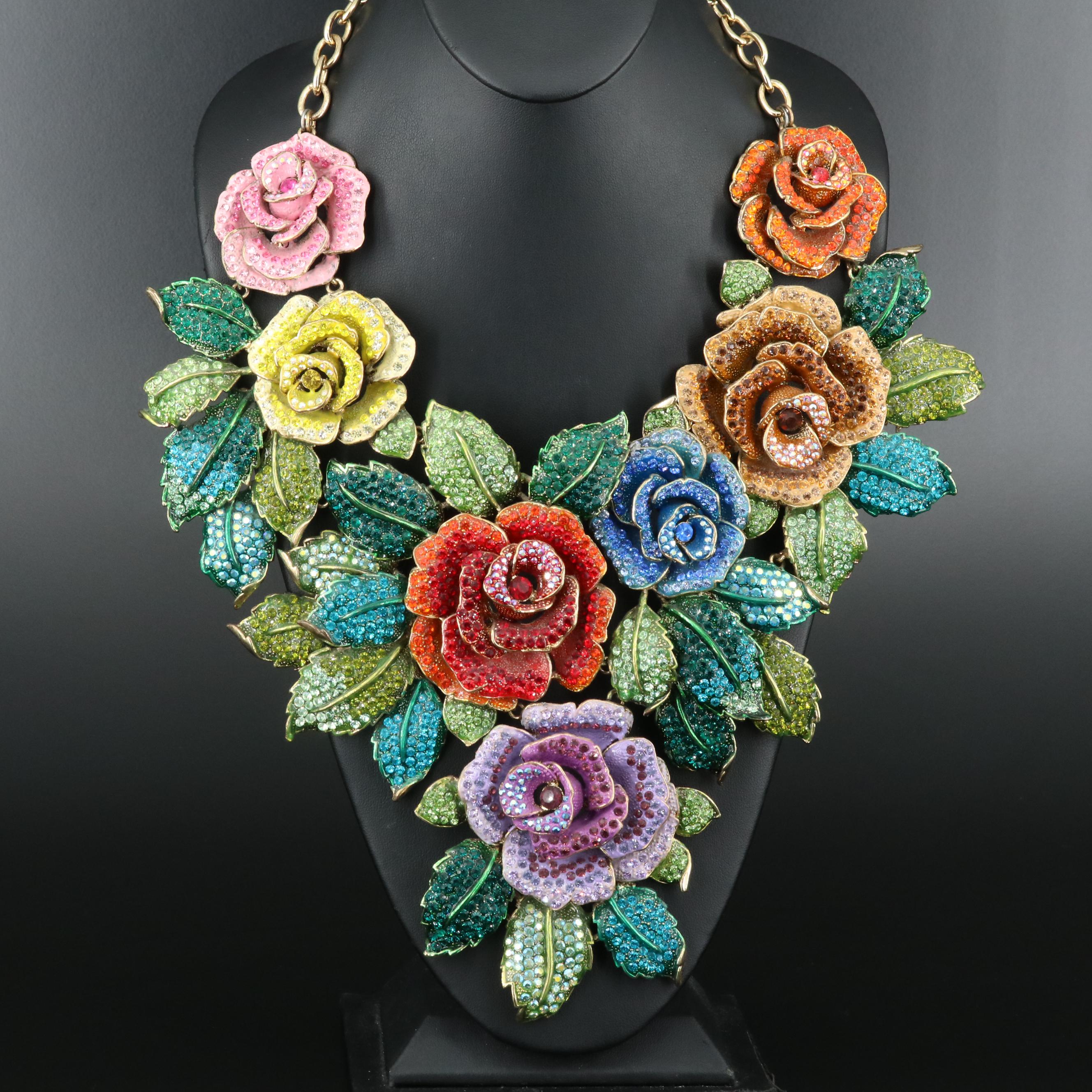 Bulter & Wilson Rhinestone Rose Statement Necklace