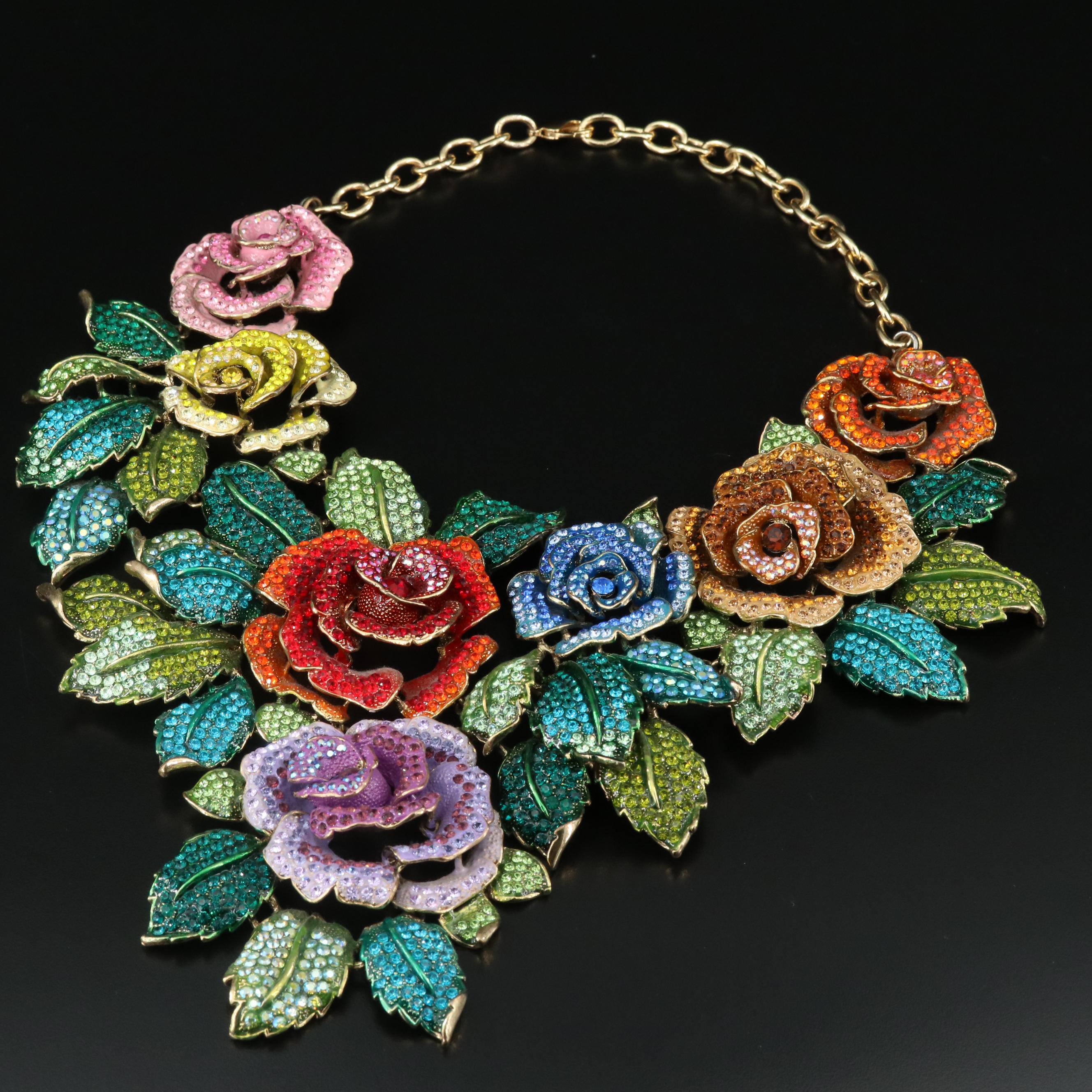 Bulter & Wilson Rhinestone Rose Statement Necklace