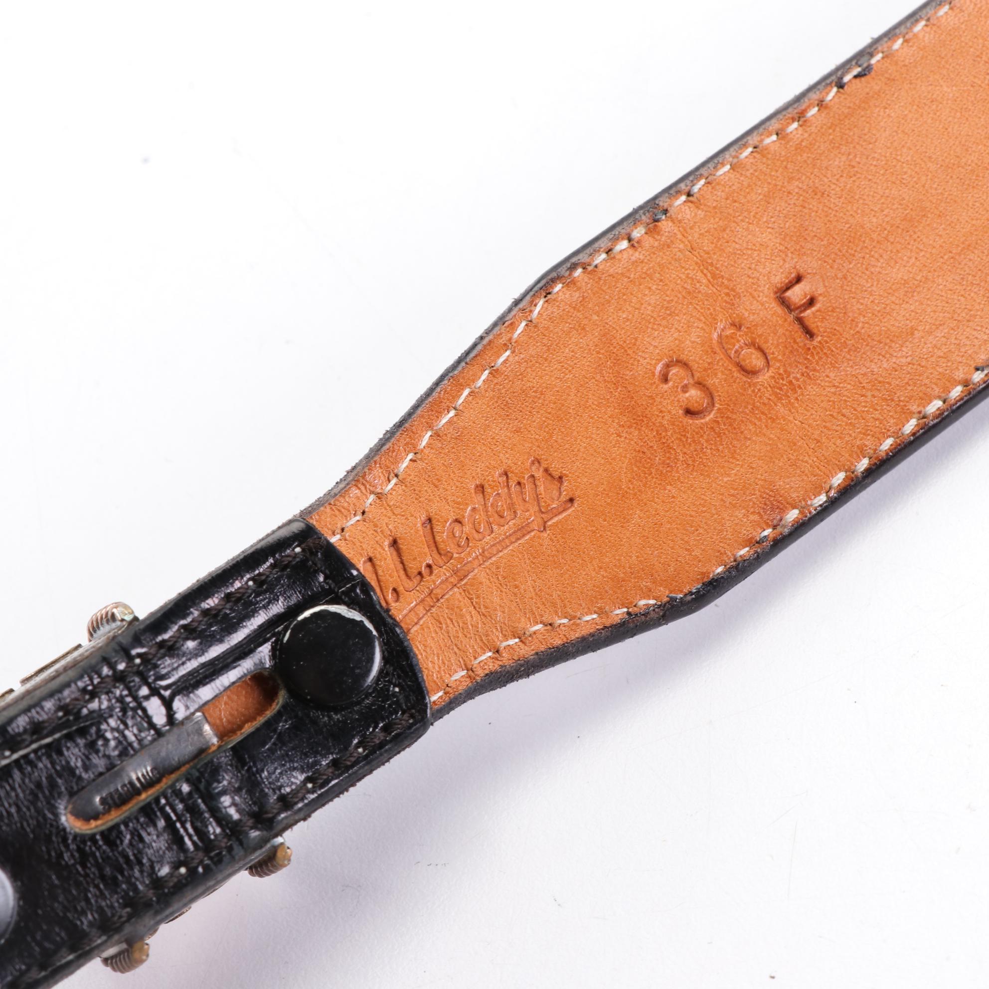 M.L. Leddy's Embossed Leather Belts with Sterling Silver Hardware