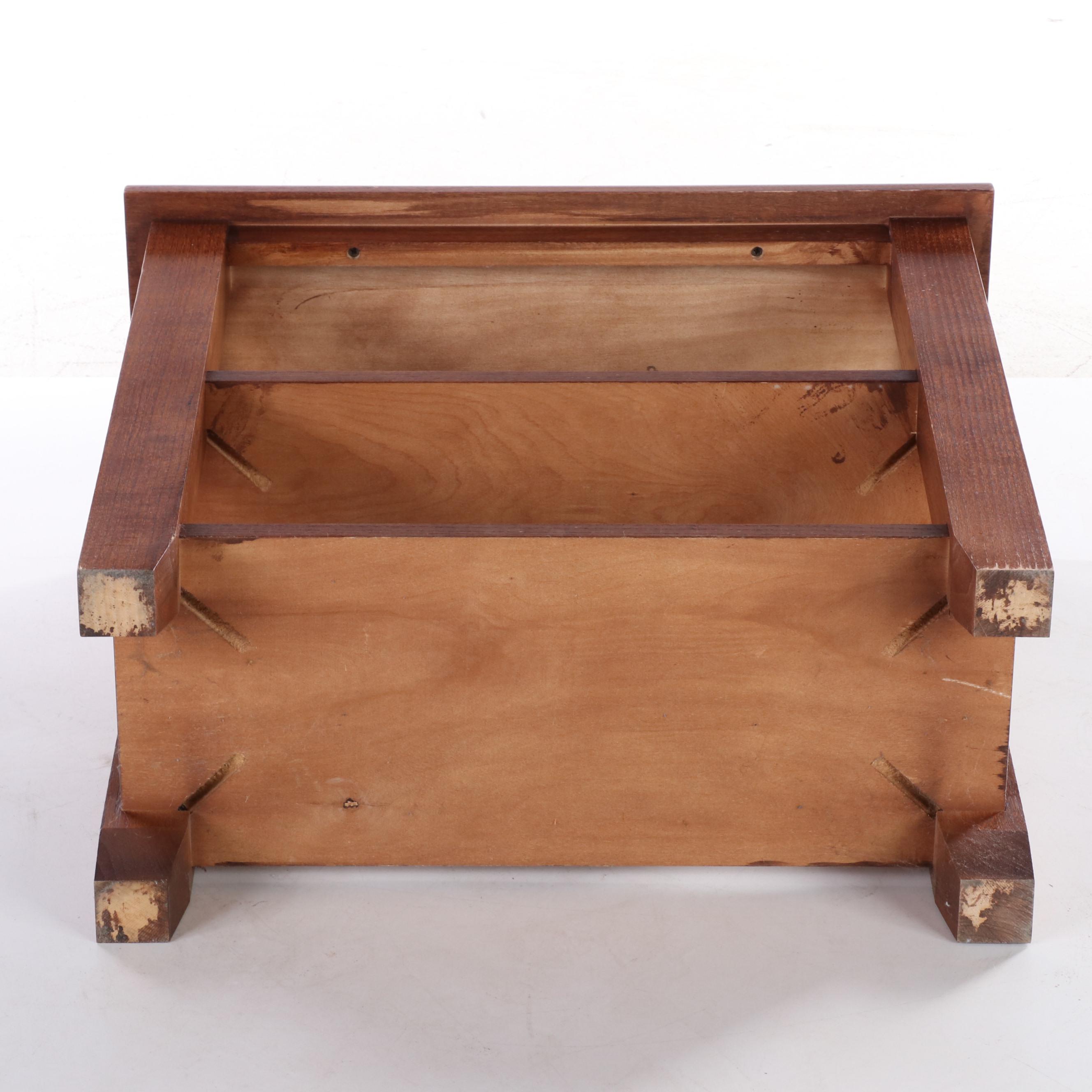 Arts and Crafts Style Oak Side Table Plus Pine and Tile Top Plant Stand