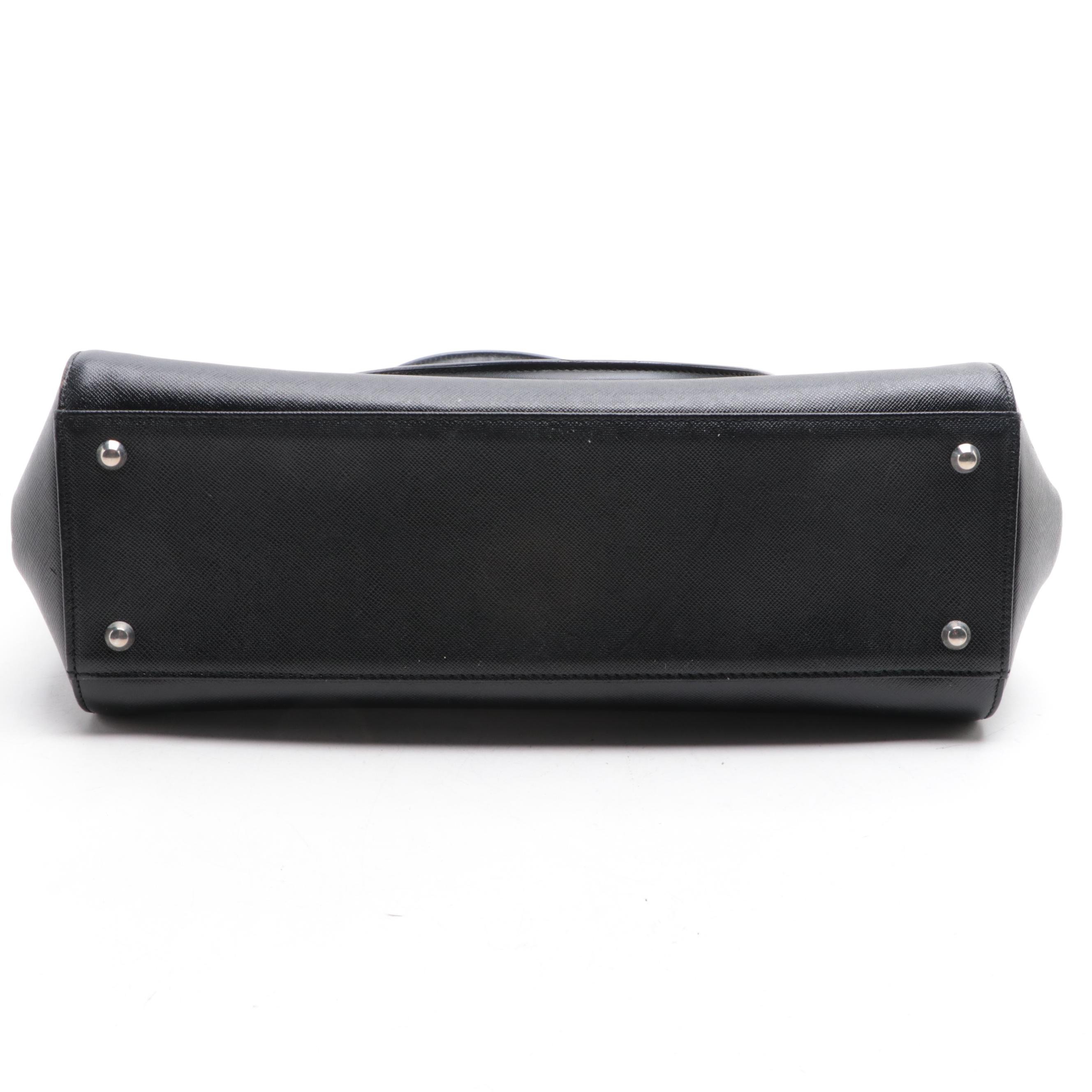 Burberry Small Handbag in Black Crossgrain Leather