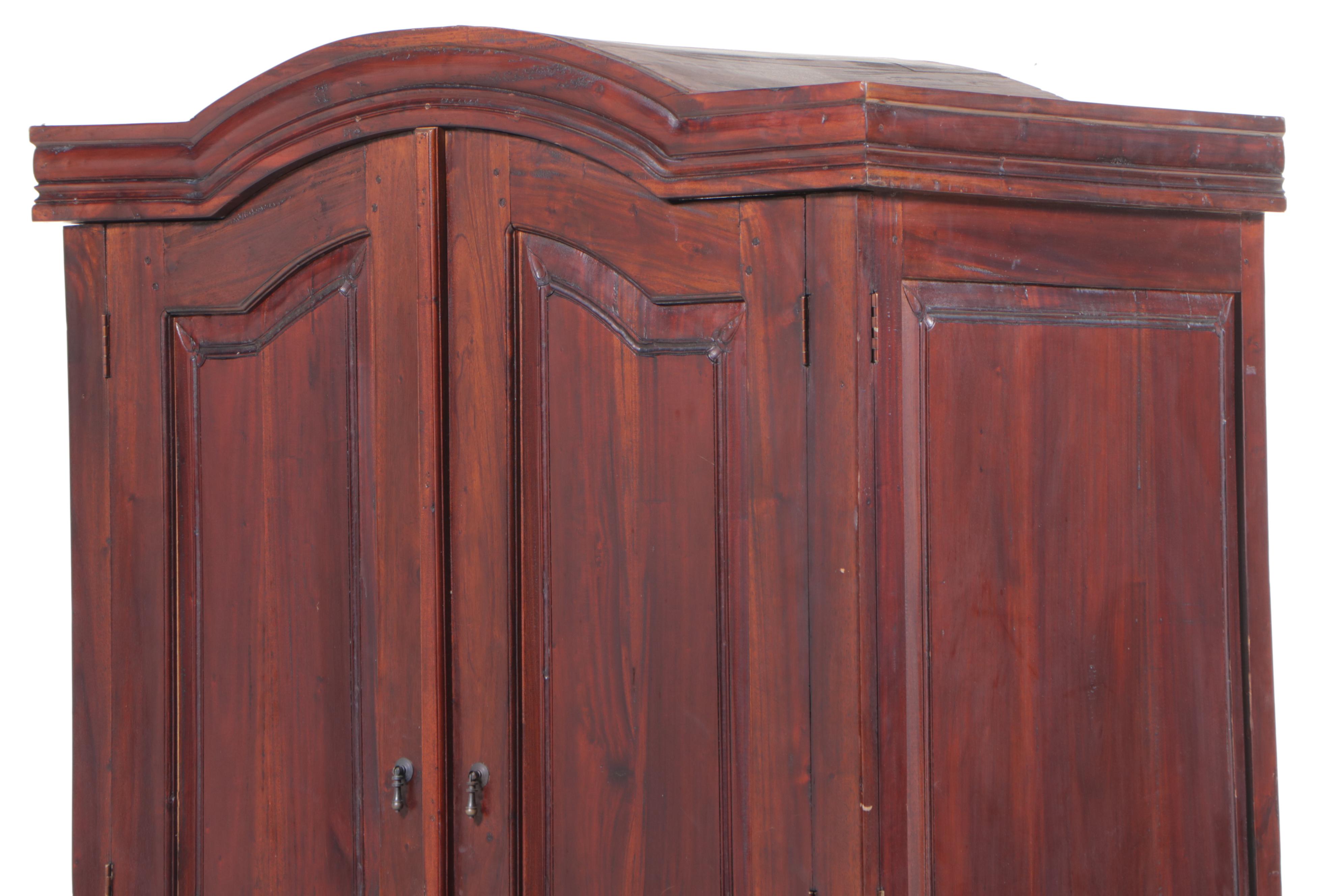 French Provincial Style Mahogany Finish Armoire / Entertainment Cabinet