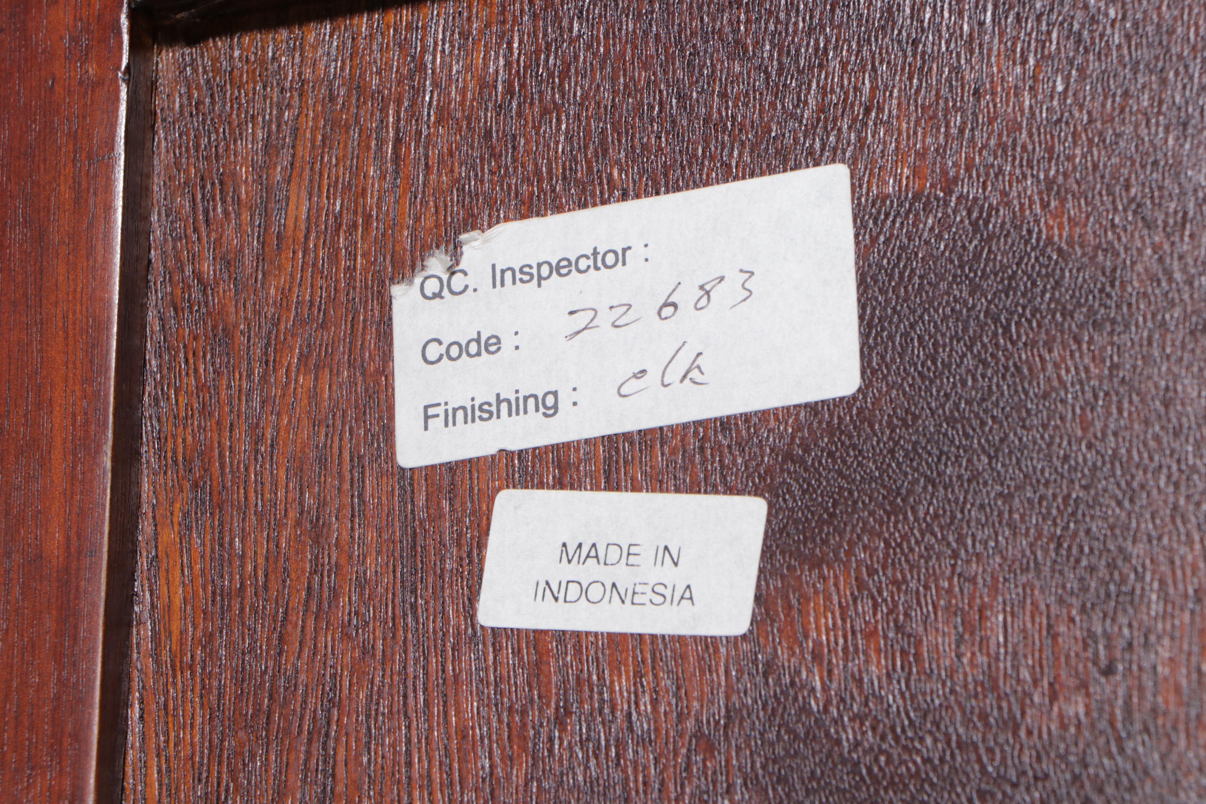 French Provincial Style Mahogany Finish Armoire / Entertainment Cabinet