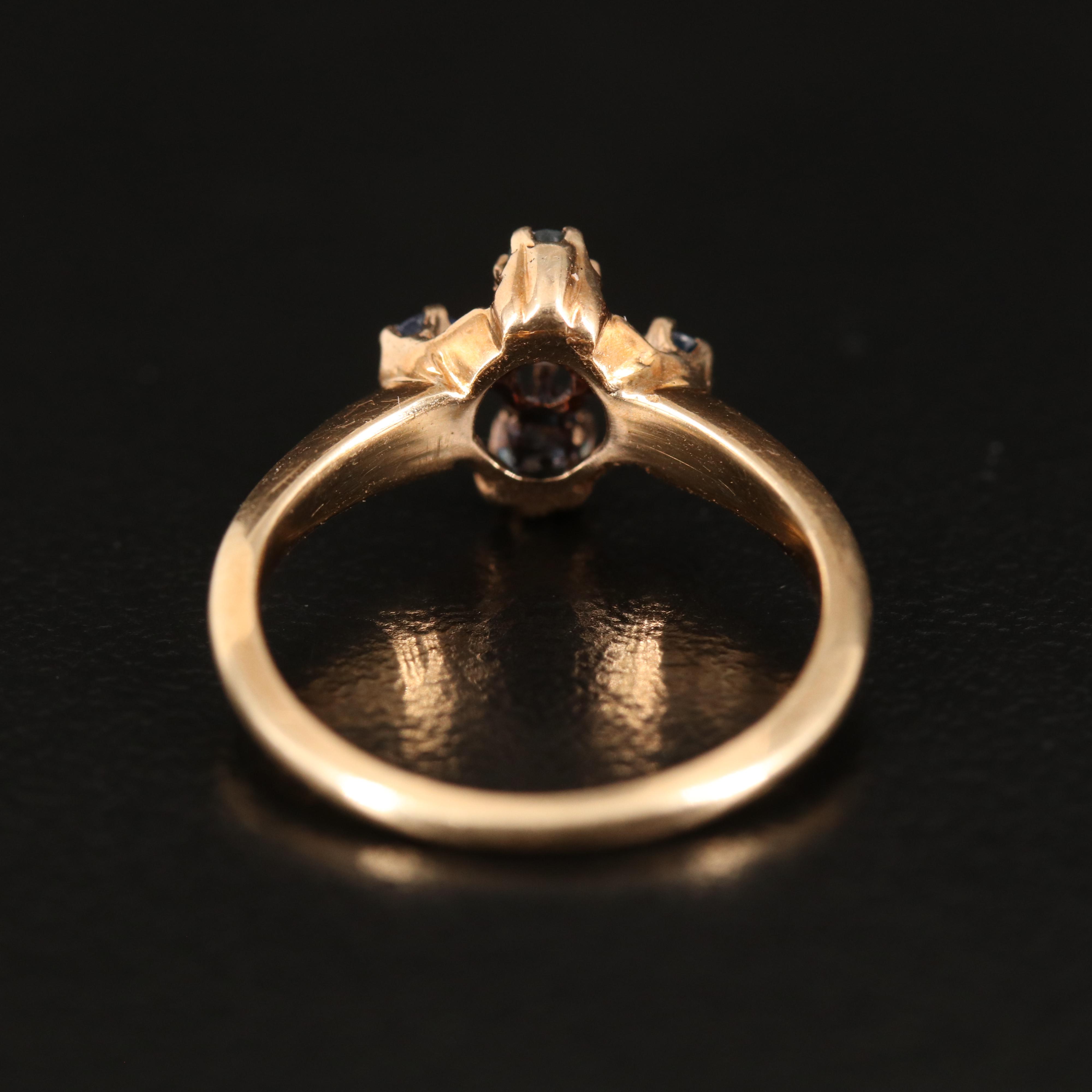 14K Diamond and Sapphire Ring