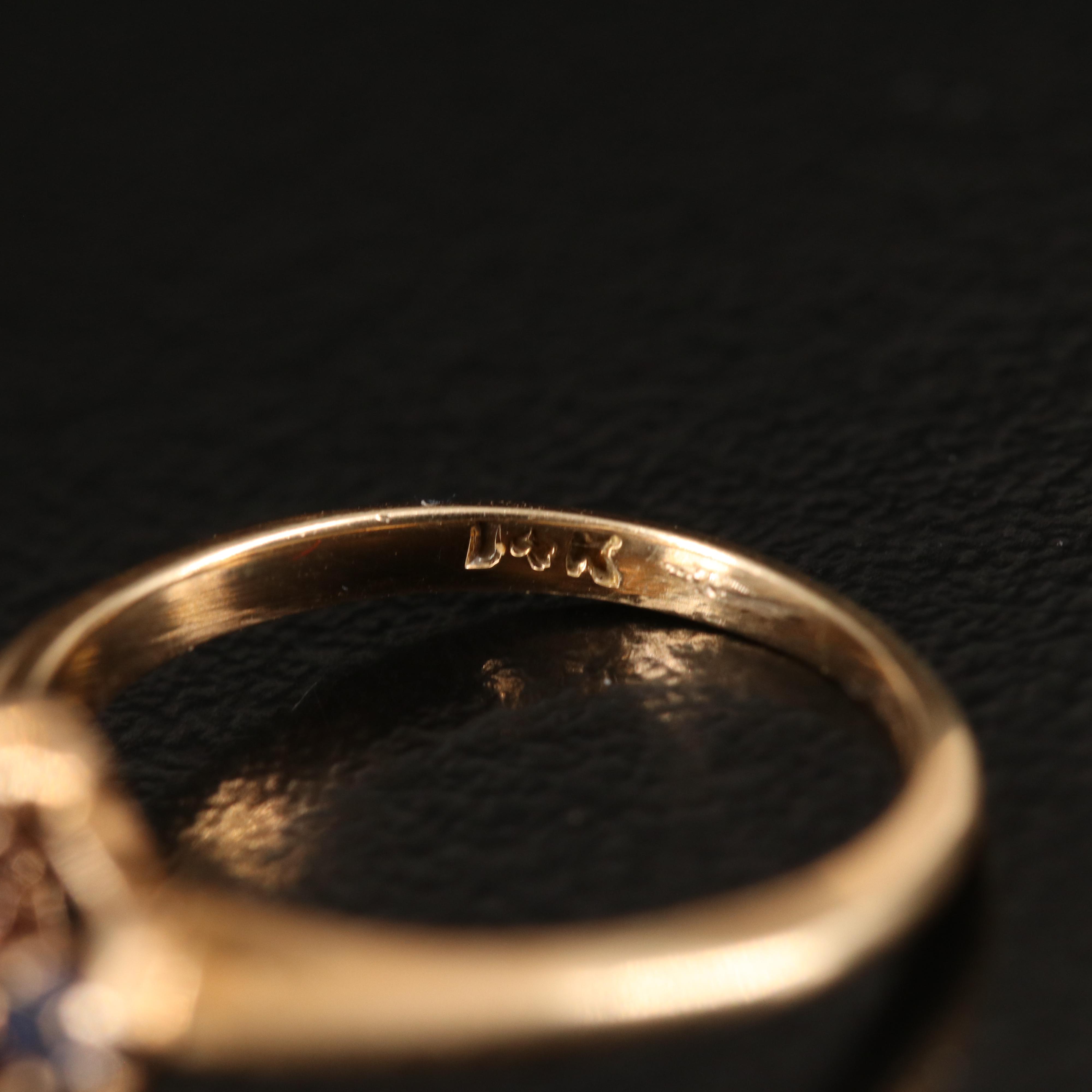 14K Diamond and Sapphire Ring