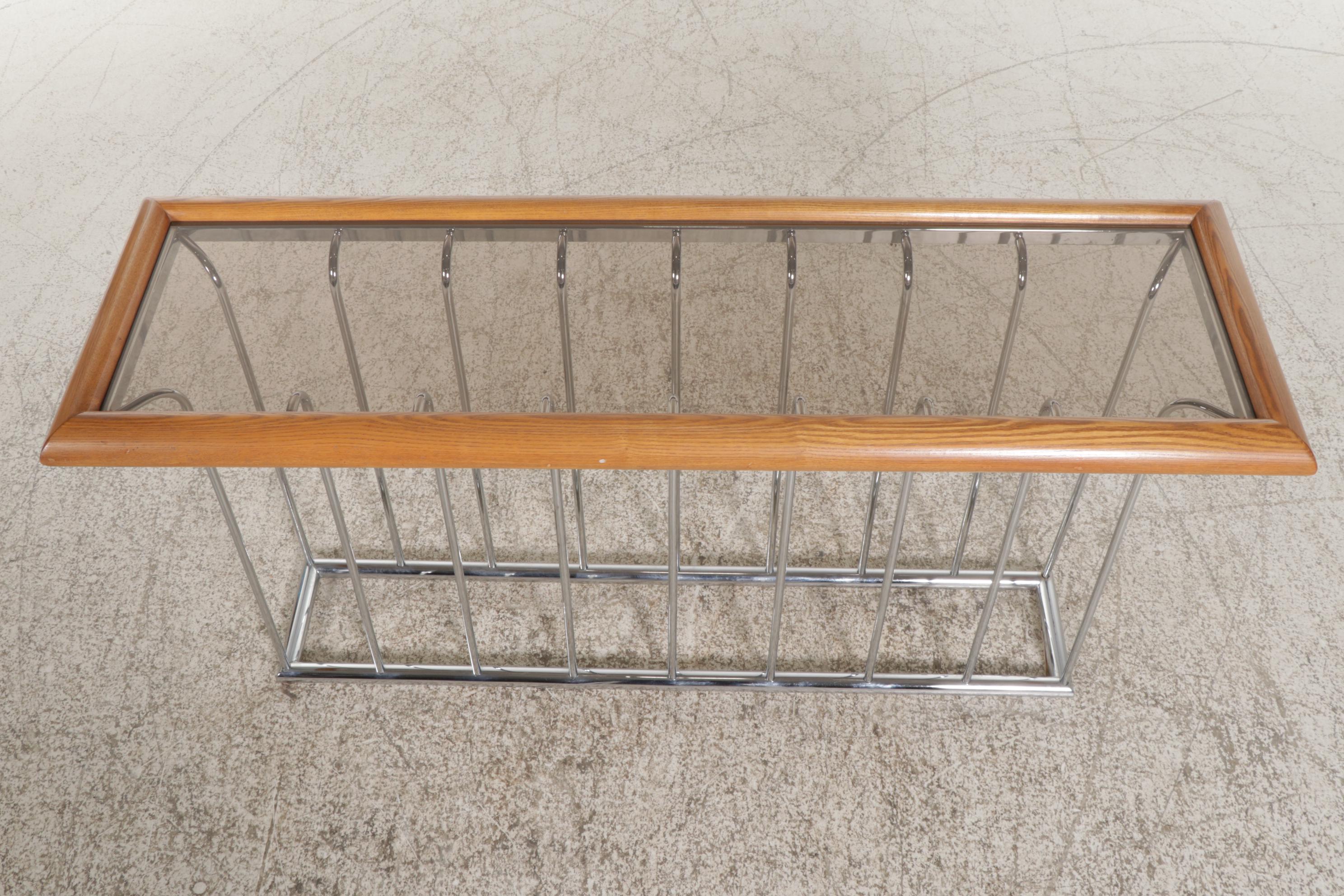 Modernist Glass Top Sofa Table, 21st Century