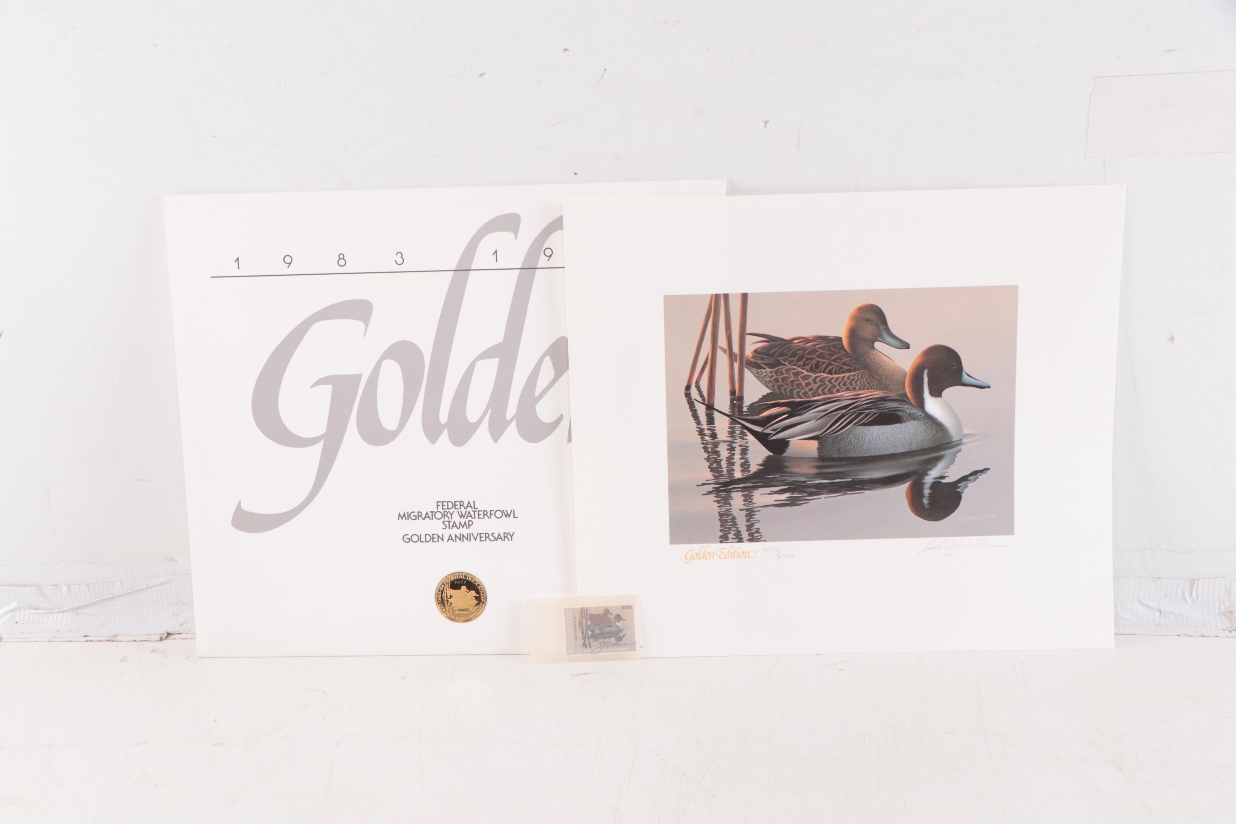 Federal Duck Stamp Offset Lithographs With Medallions
