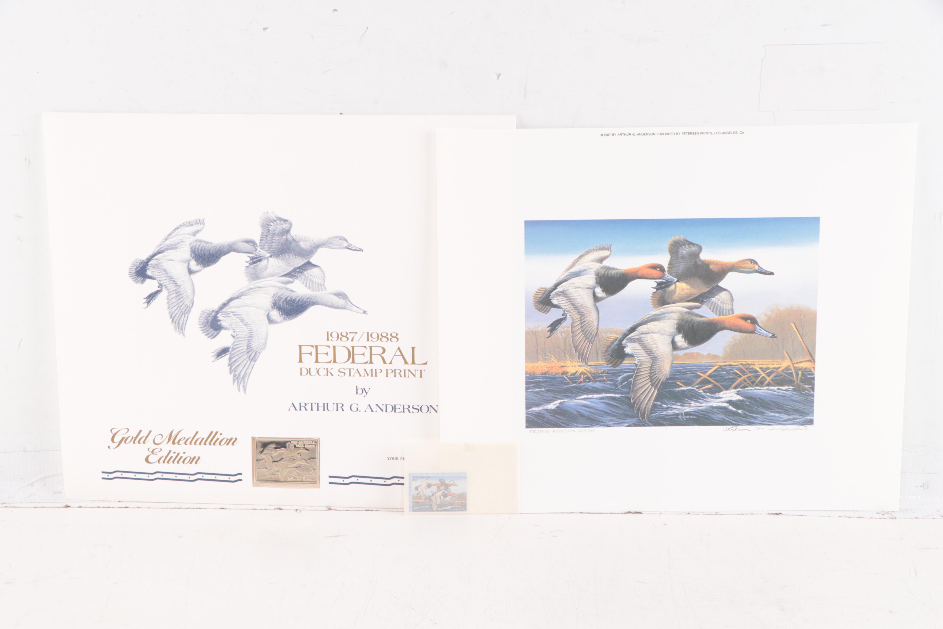 Federal Duck Stamp Offset Lithographs With Medallions