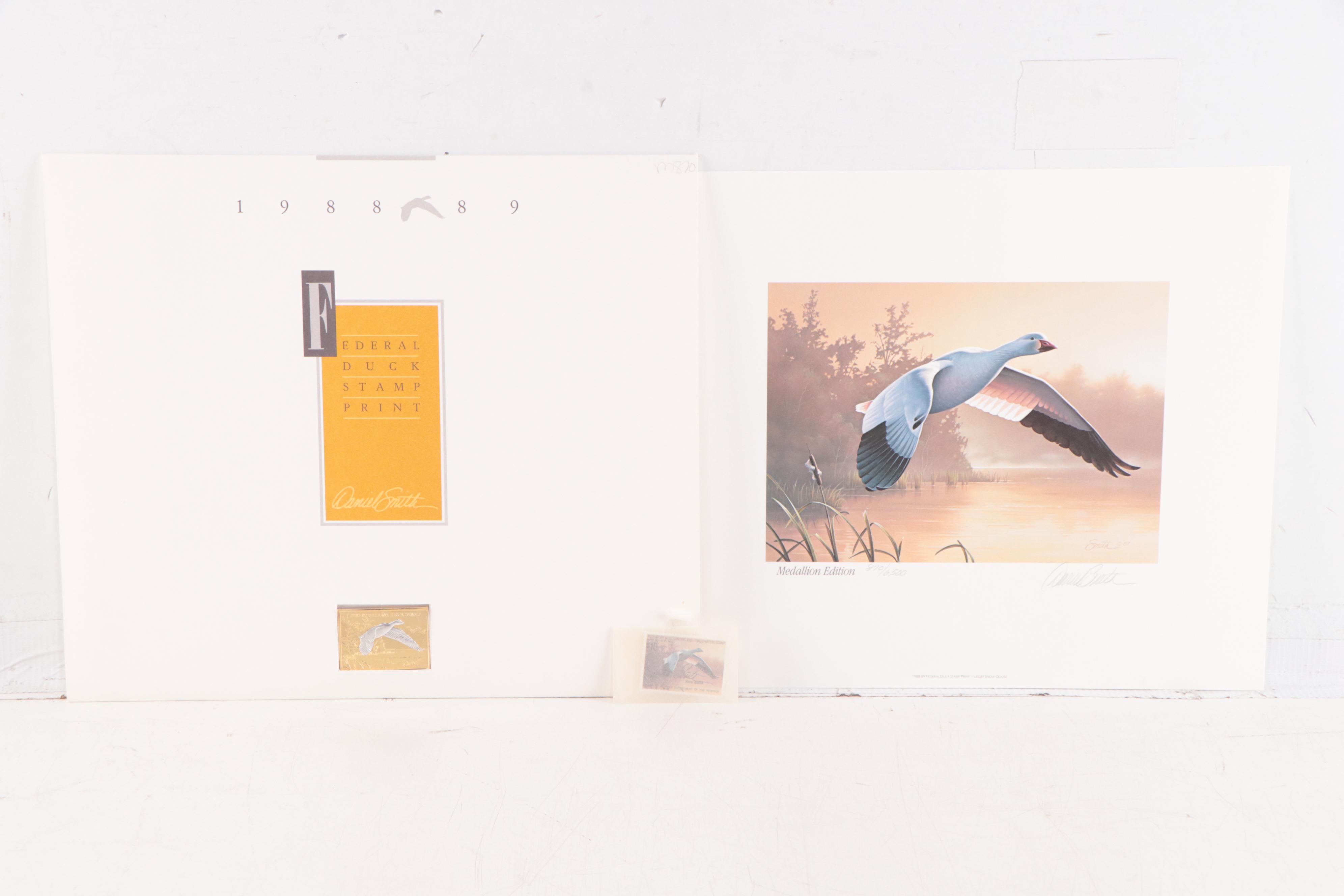 Federal Duck Stamp Offset Lithographs With Medallions