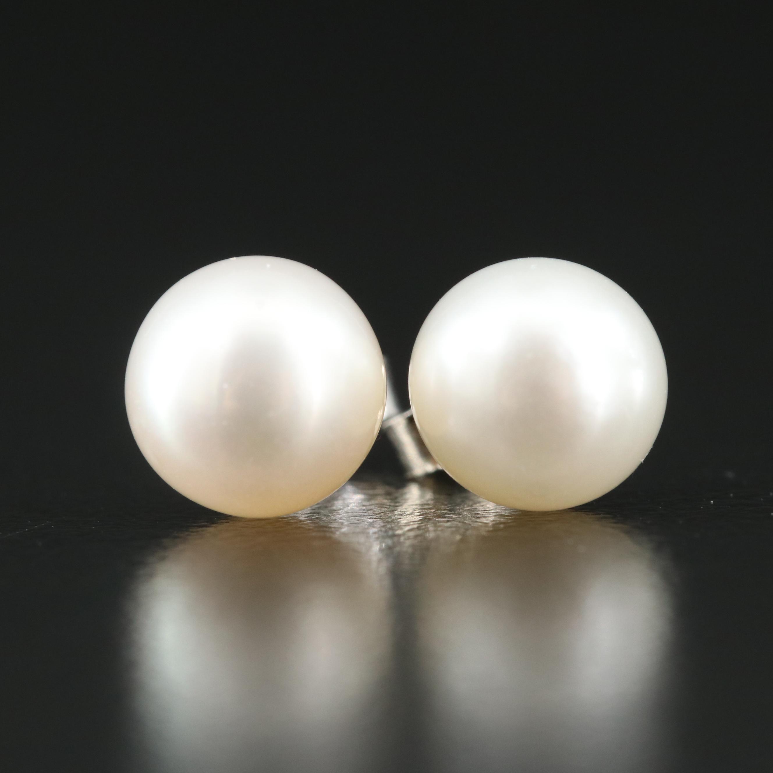 14K Pearl Stud Earrings