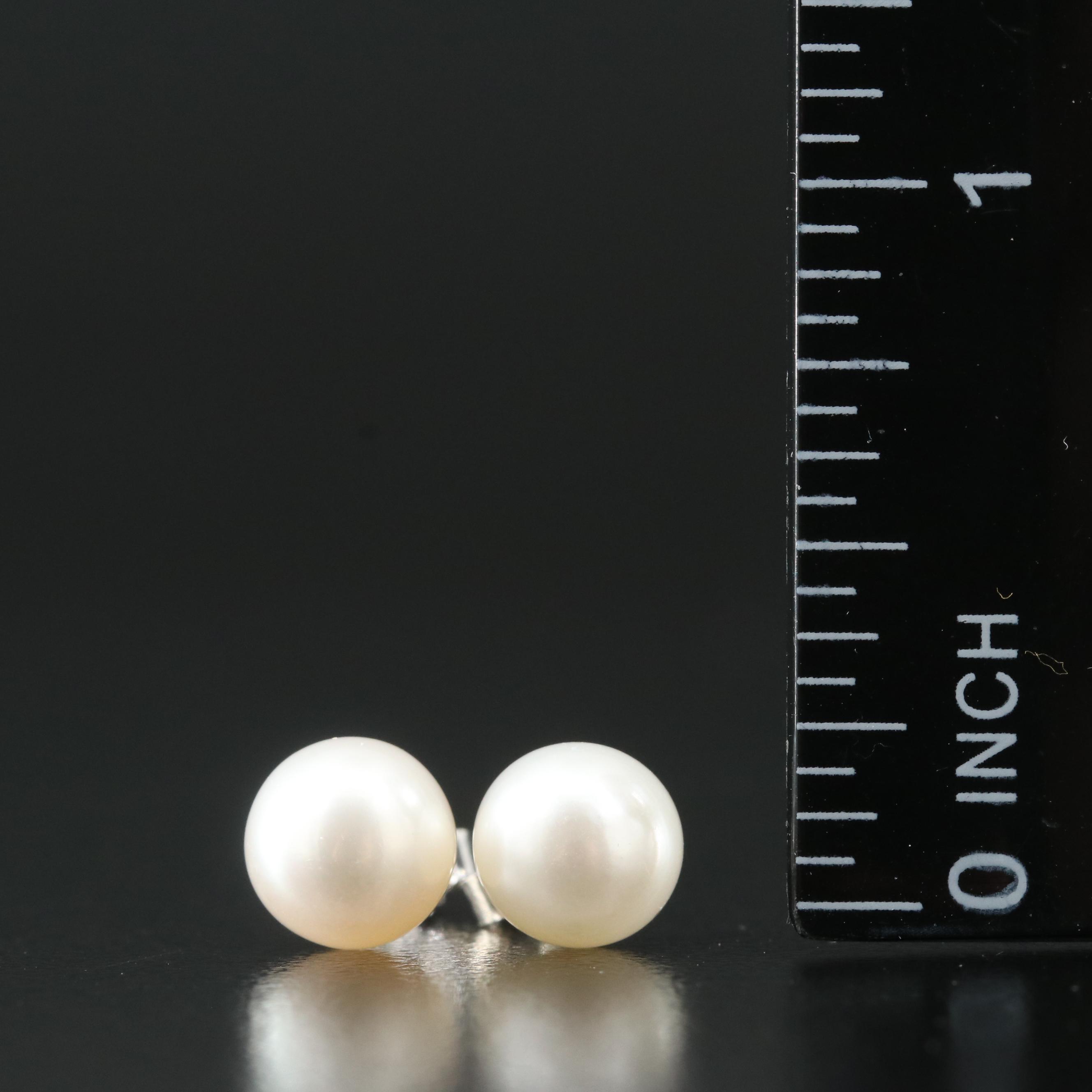 14K Pearl Stud Earrings
