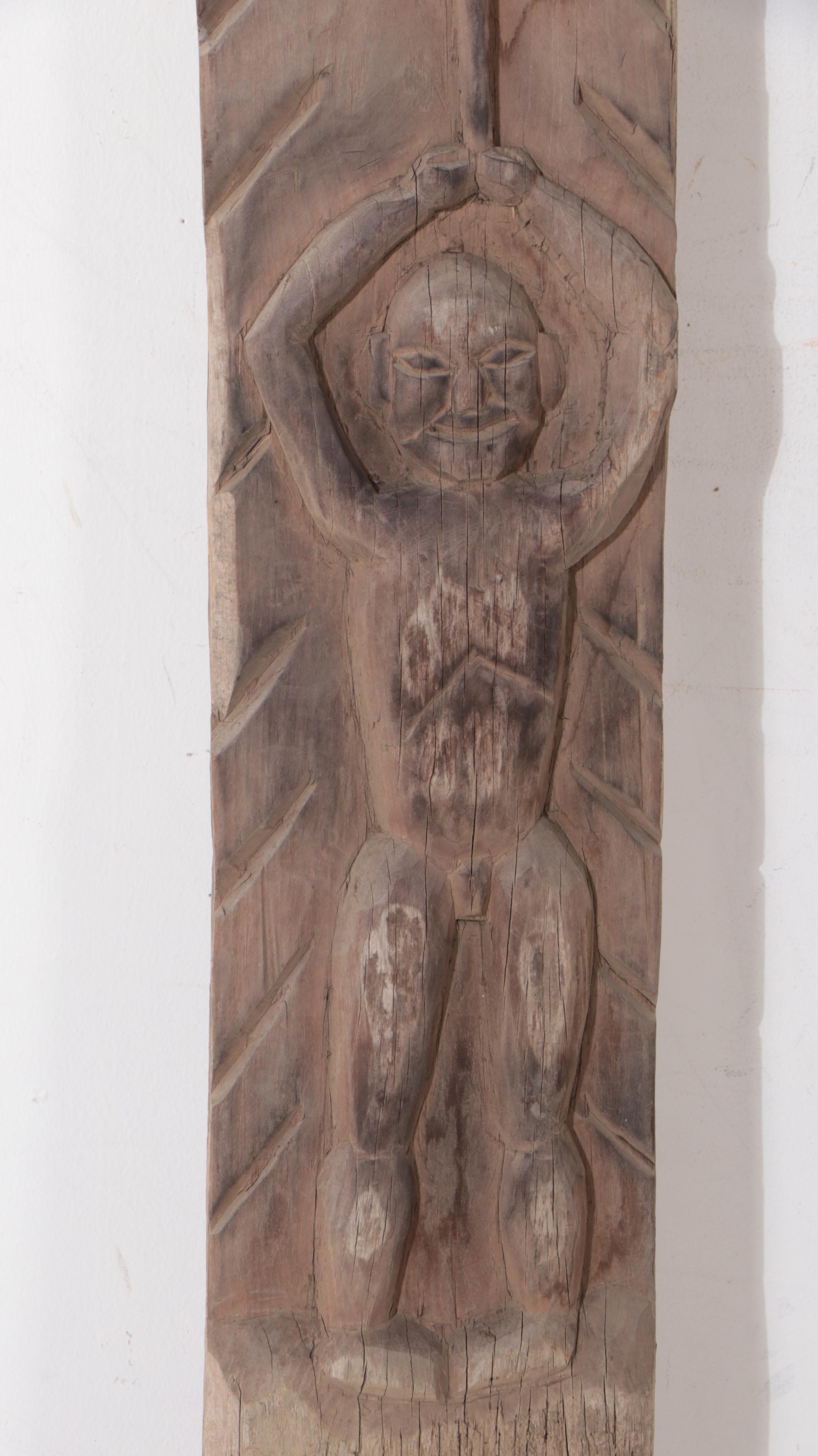 Bontoc Pine Hut Post, North Luzon Island, Philippines, Mid-20th C