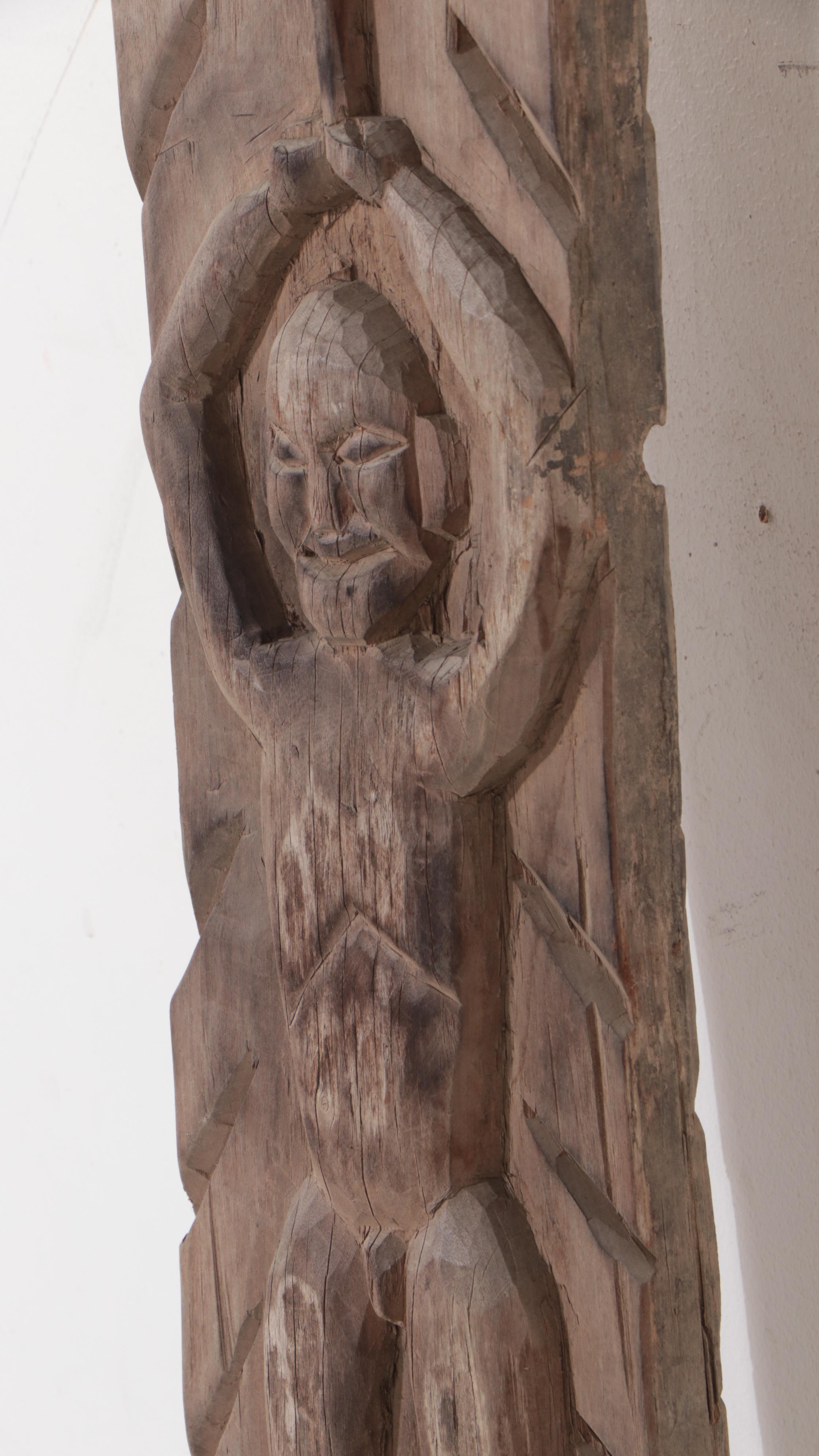 Bontoc Pine Hut Post, North Luzon Island, Philippines, Mid-20th C