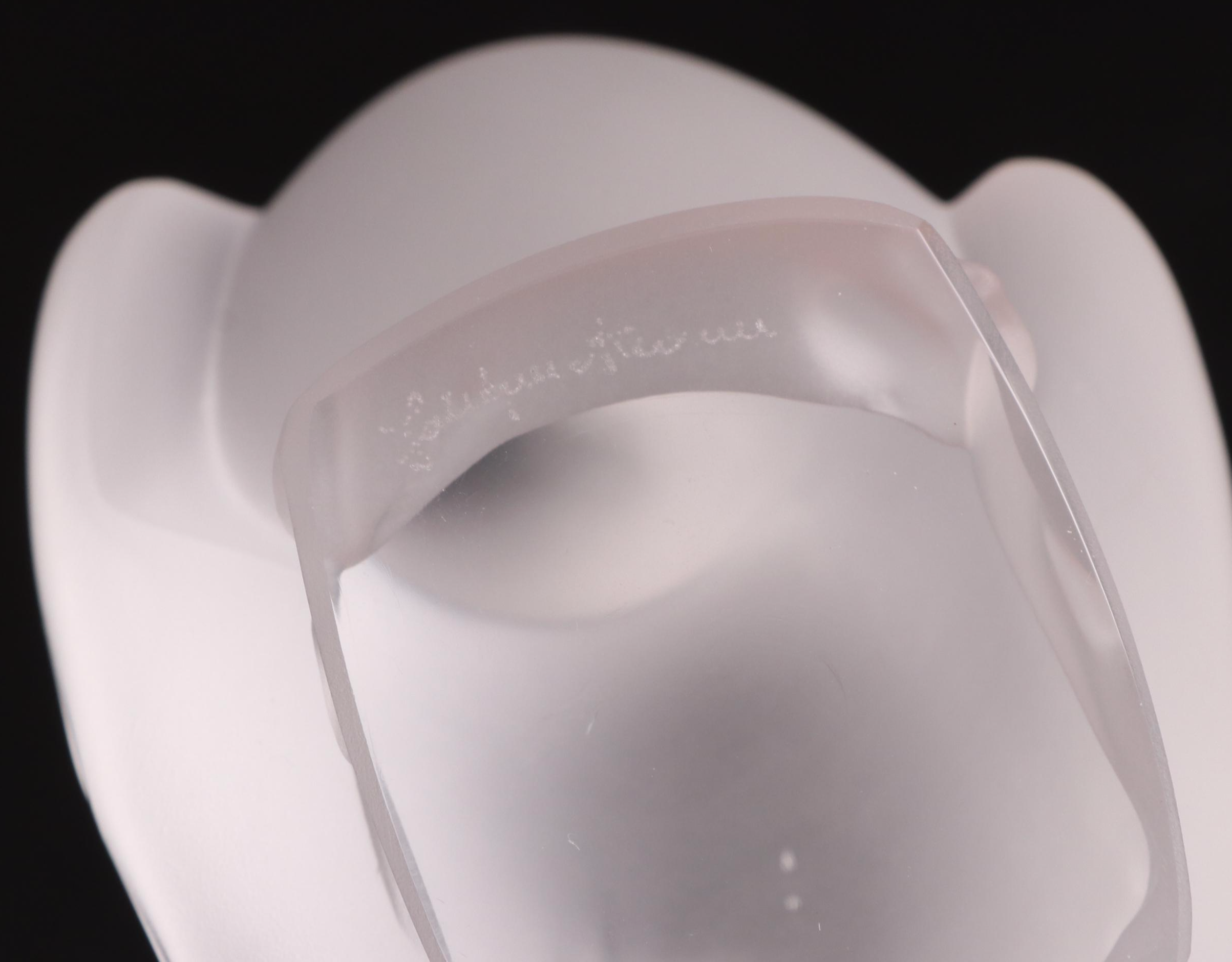 Lalique Sparrow Frosted Crystal Figurines