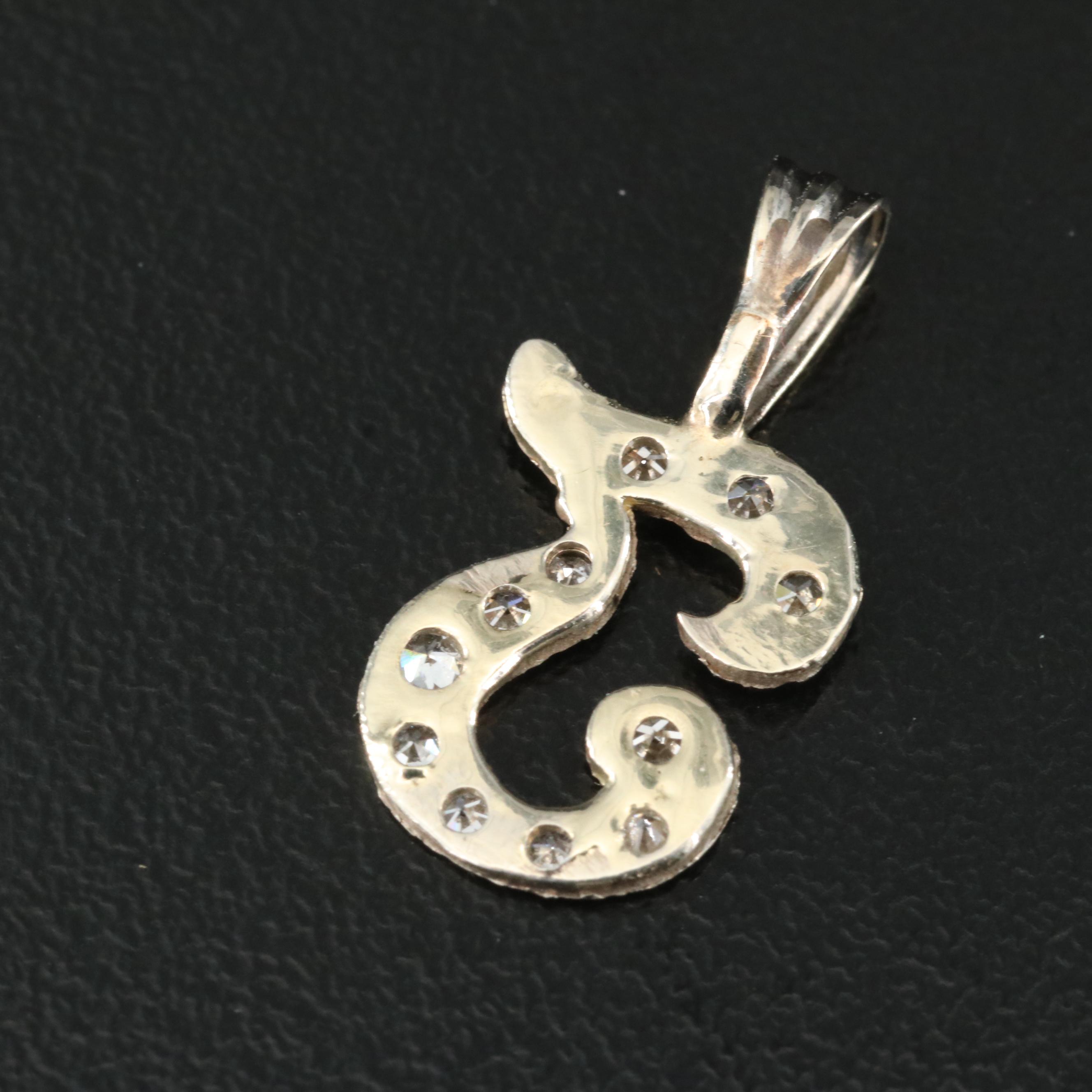 14K 0.17 CTW Diamond "T" Initial Pendant