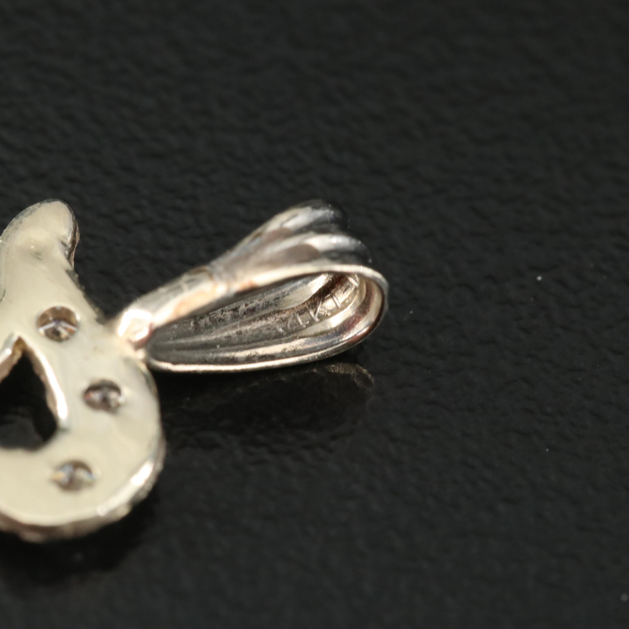 14K 0.17 CTW Diamond "T" Initial Pendant