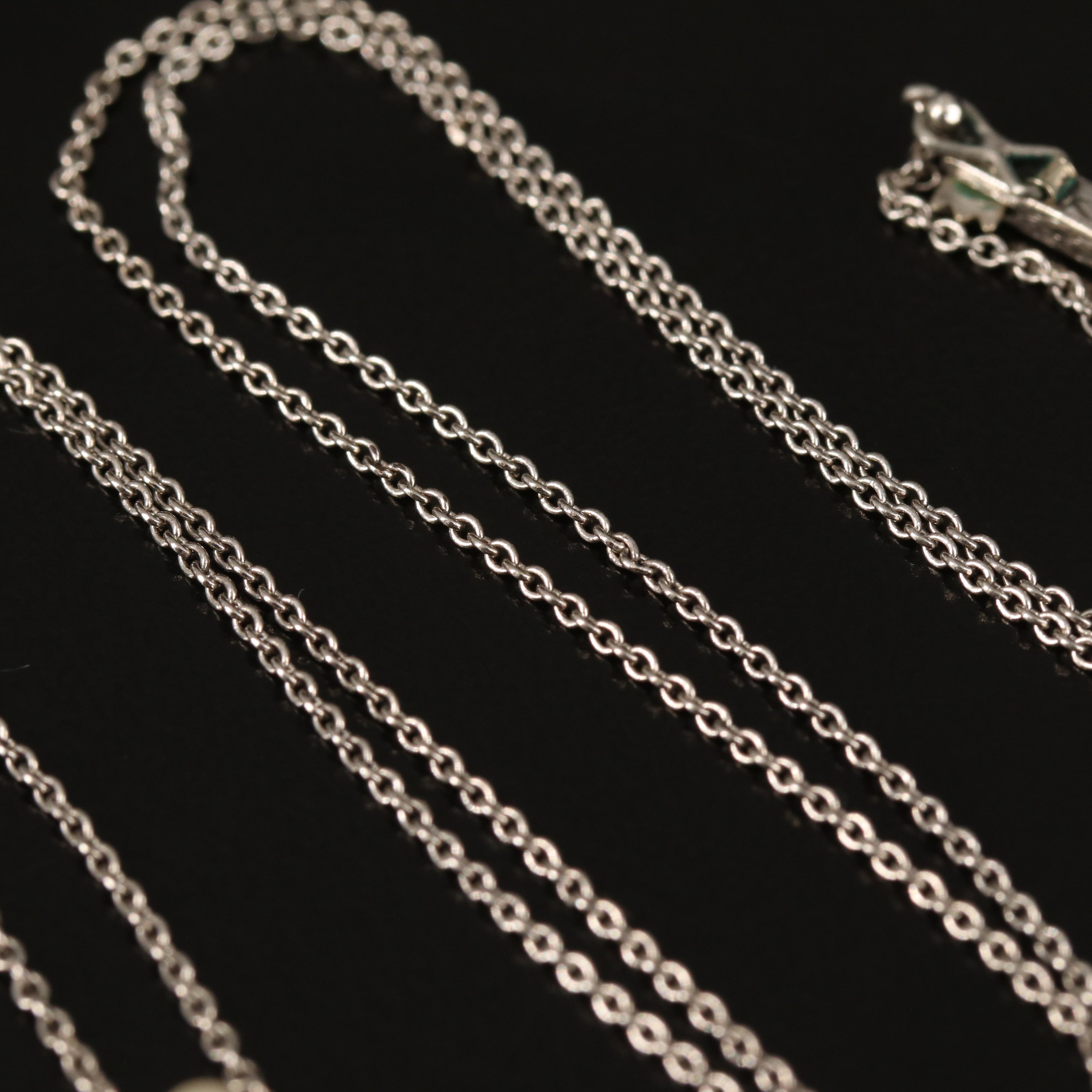 Vintage 14K and Sterling Aquamarine and Seed Pearl Necklace