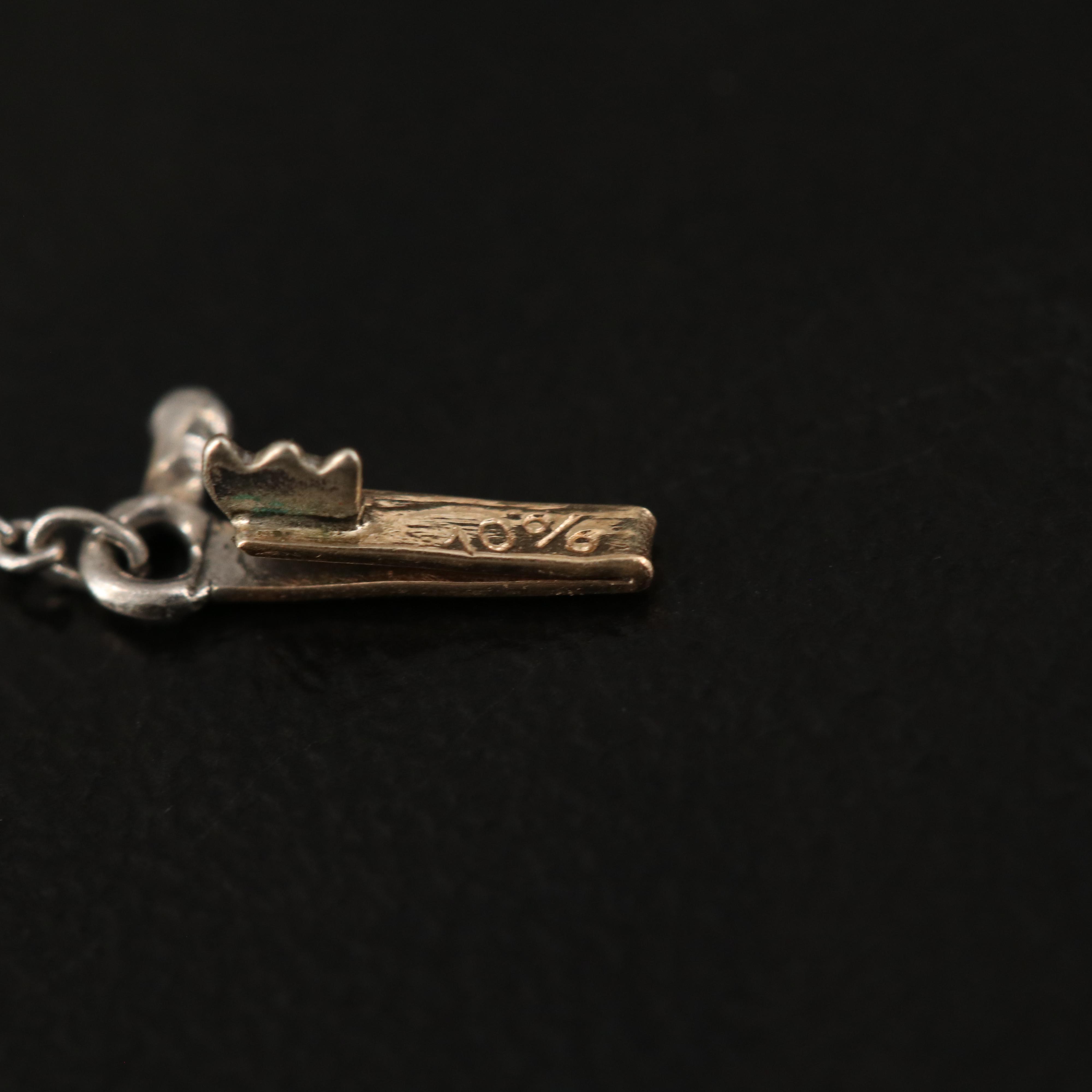 Vintage 14K and Sterling Aquamarine and Seed Pearl Necklace