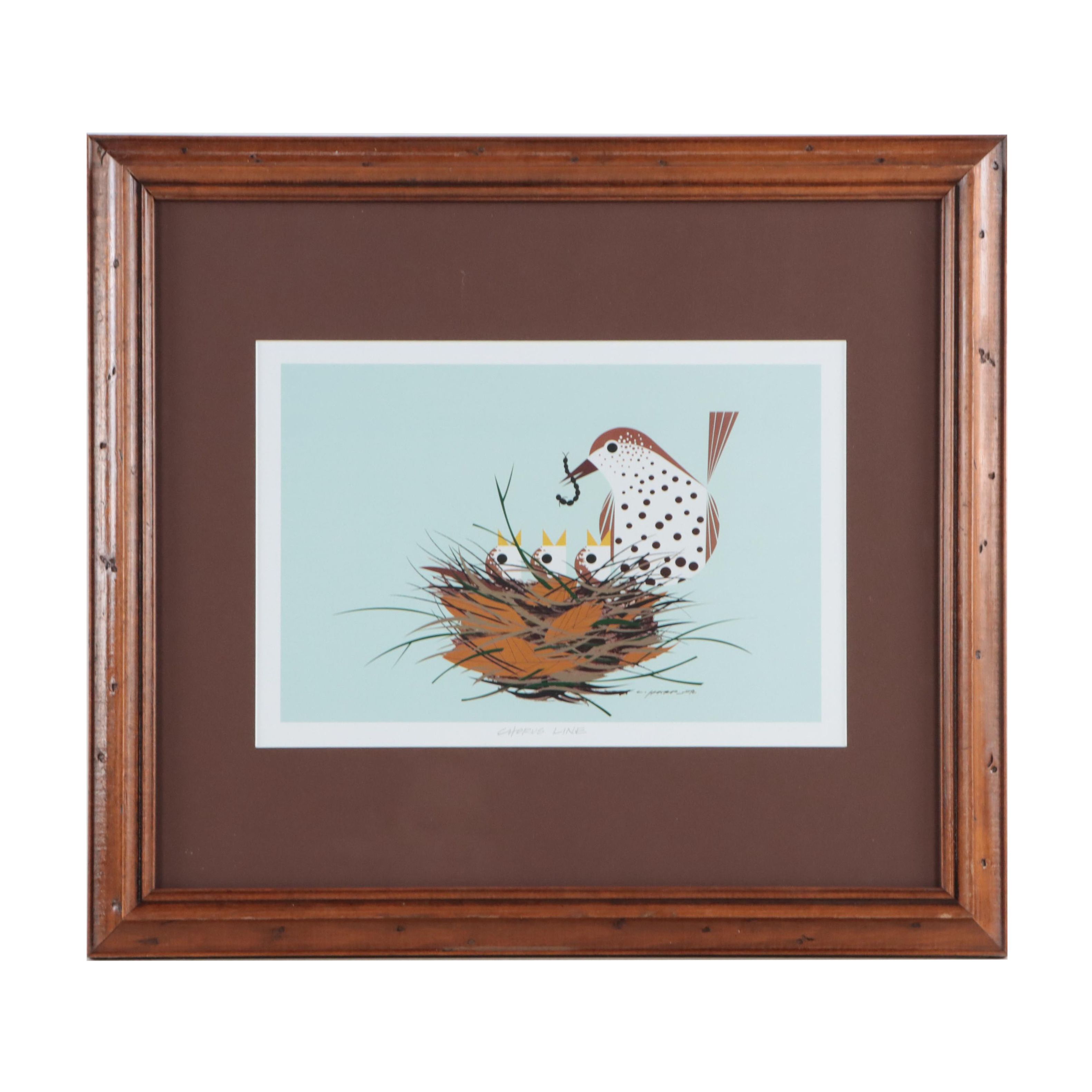 Offset Lithograph After Charley Harper "Chorus Line," Late 20th Century