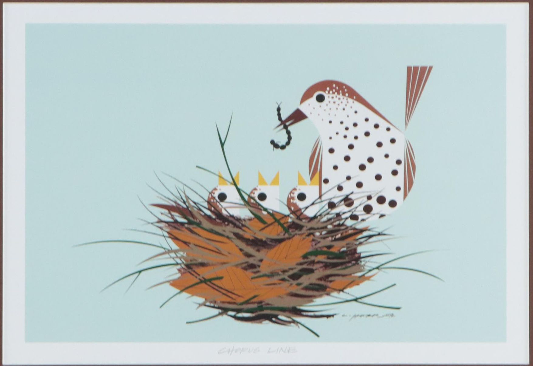 Offset Lithograph After Charley Harper "Chorus Line," Late 20th Century