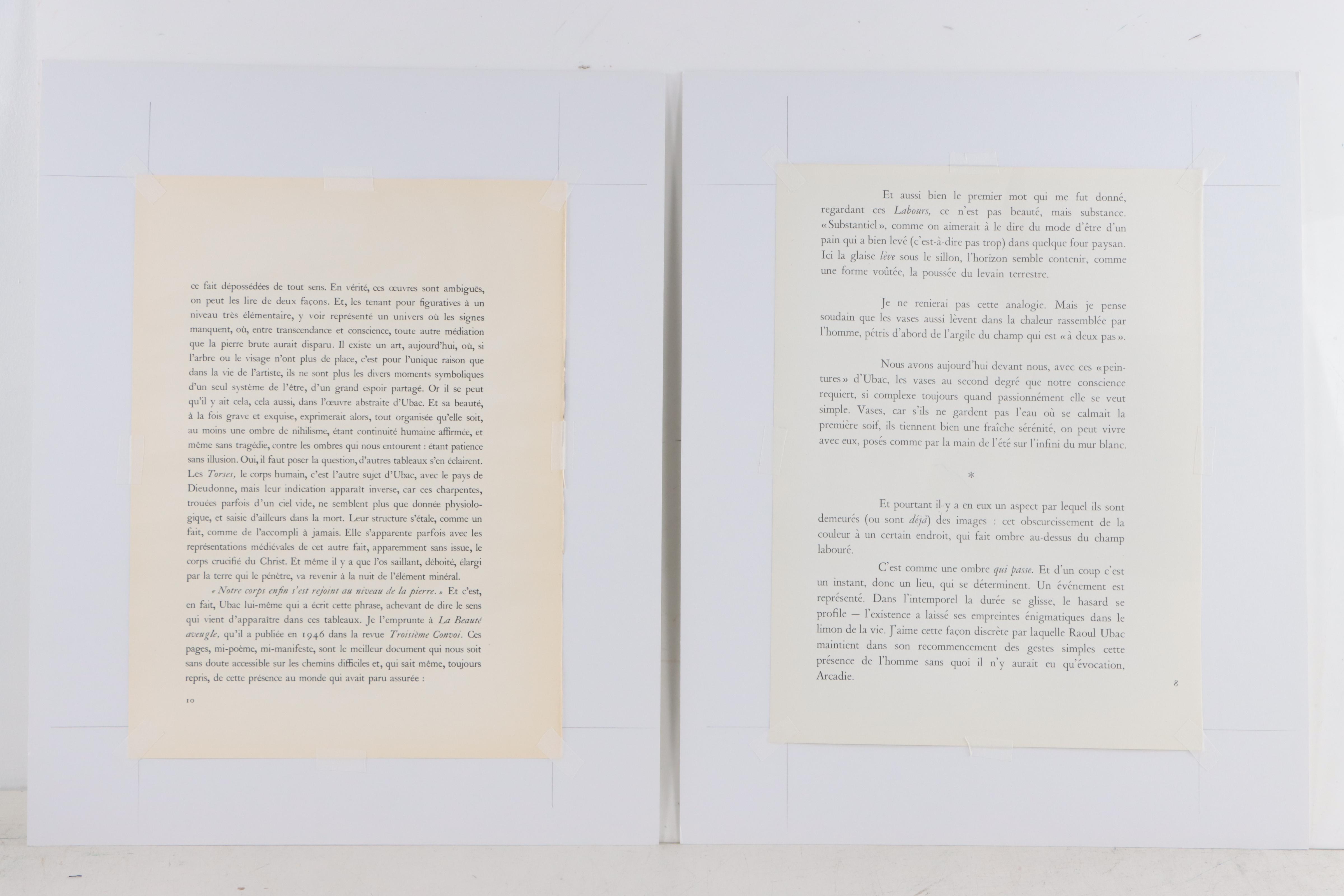 Raoul Ubac Lithographs for "Derrière le Miroir," Late 20th Century