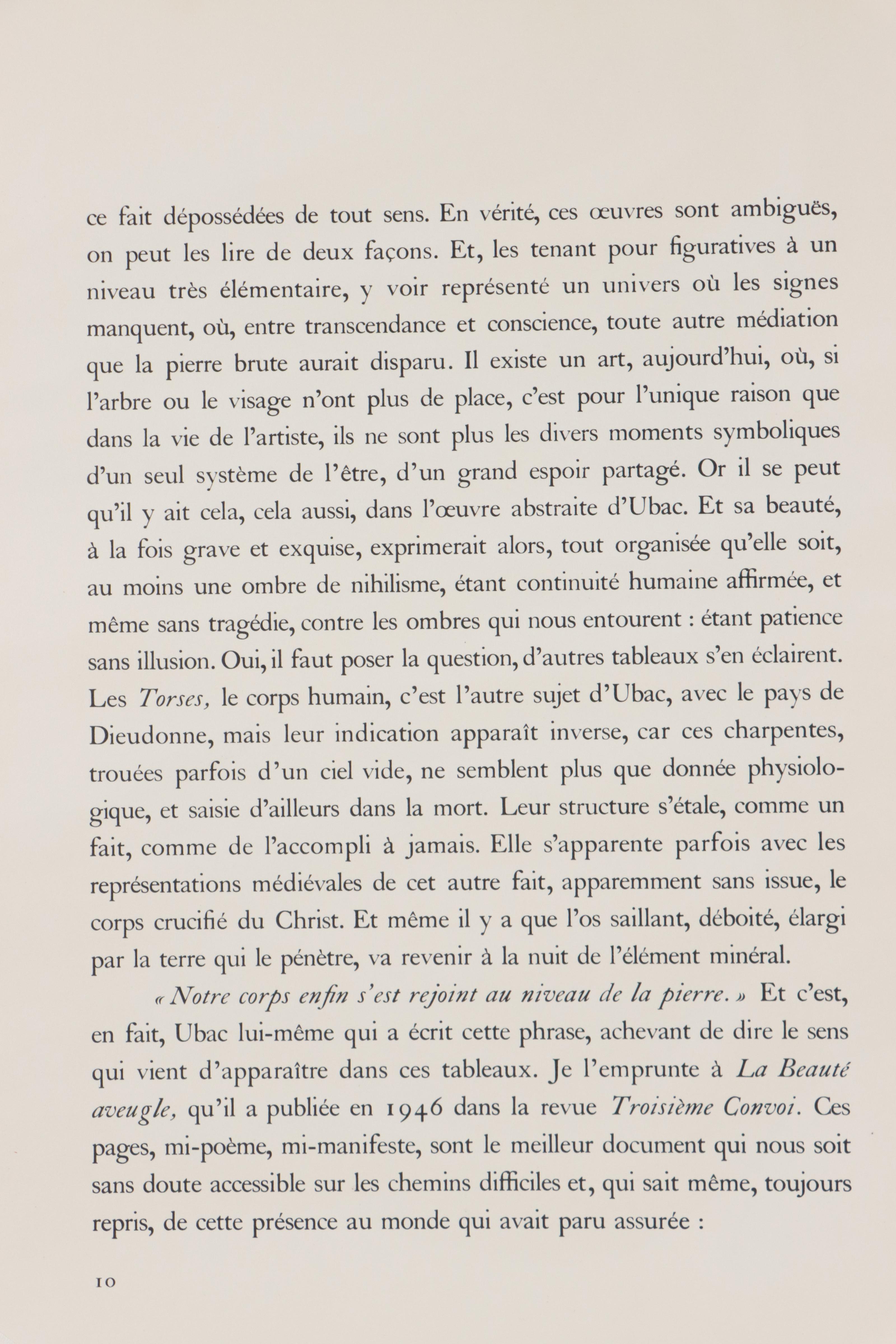 Raoul Ubac Lithographs for "Derrière le Miroir," Late 20th Century