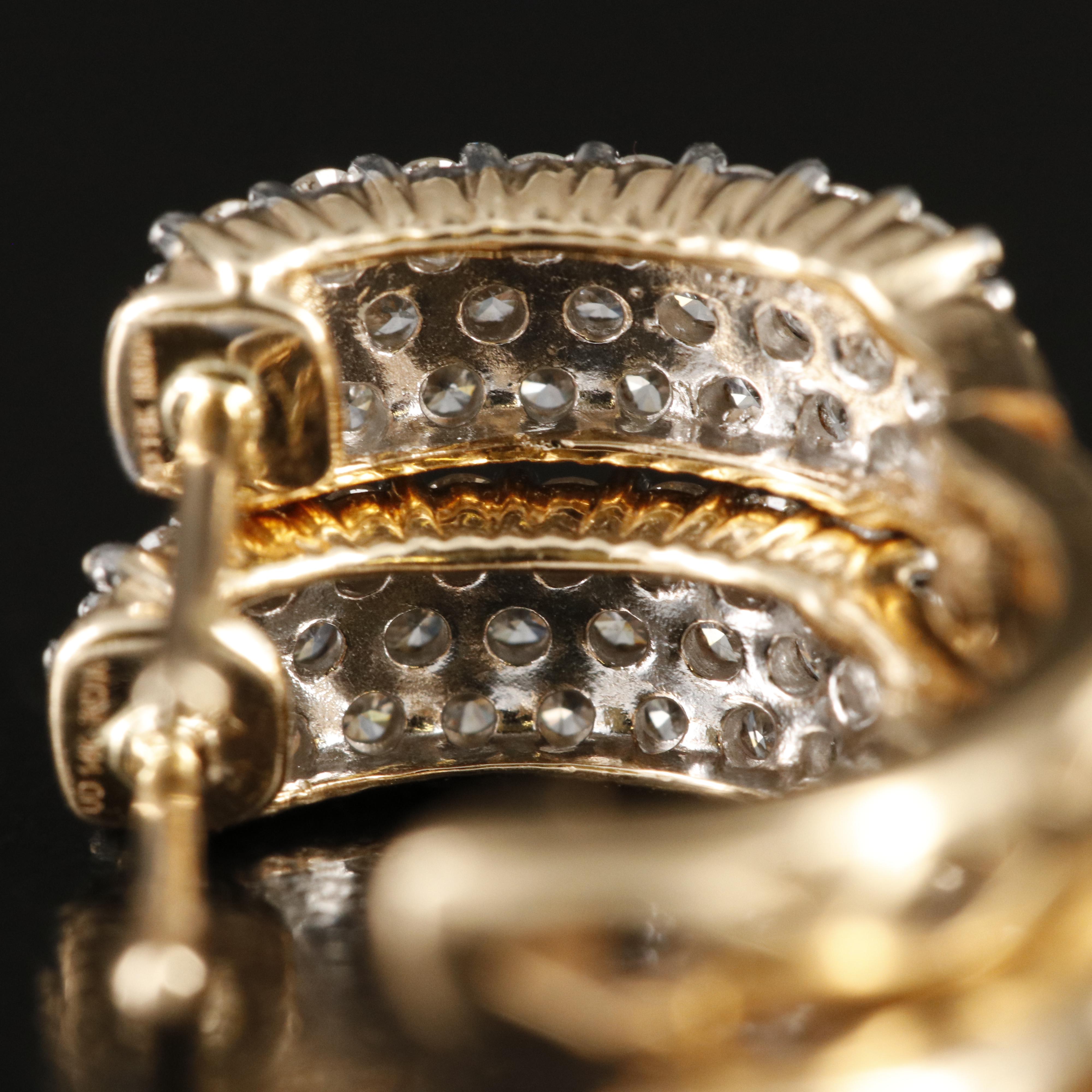 14K 0.50 CTW Diamond Small Hoop Earrings