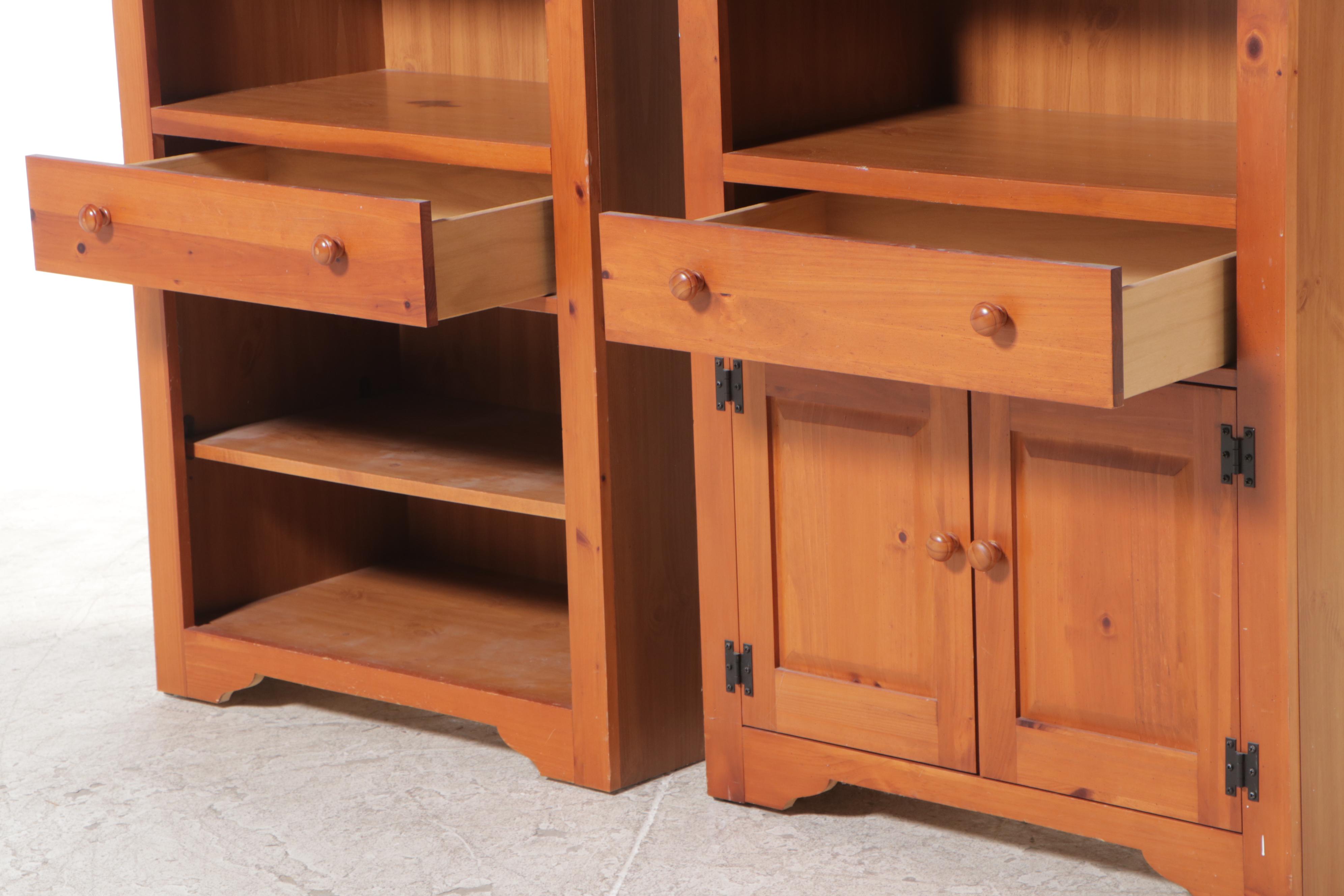 Two Broyhill Pine and Laminate Bookcases, Late 20th Century