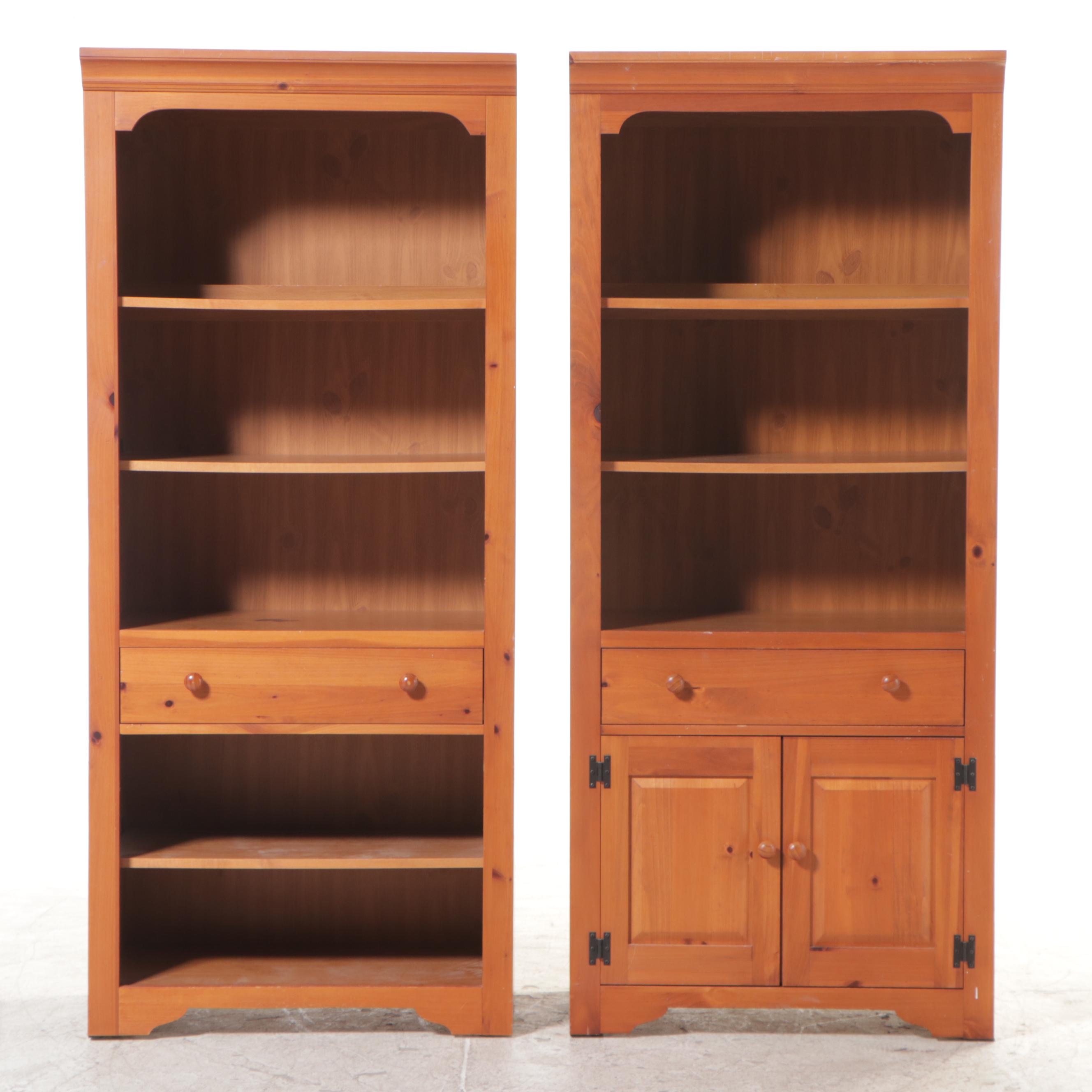 Two Broyhill Pine and Laminate Bookcases, Late 20th Century