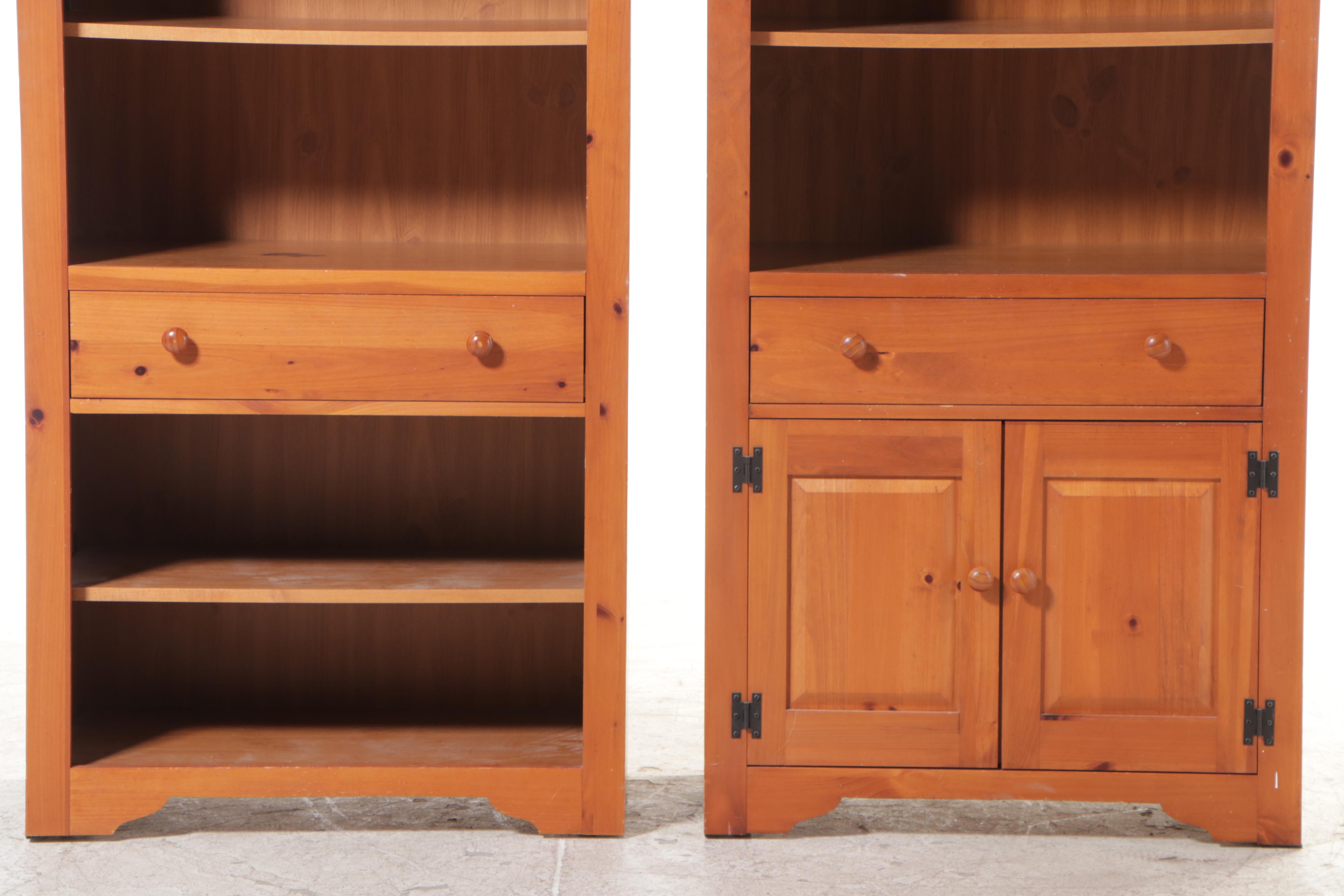 Two Broyhill Pine and Laminate Bookcases, Late 20th Century