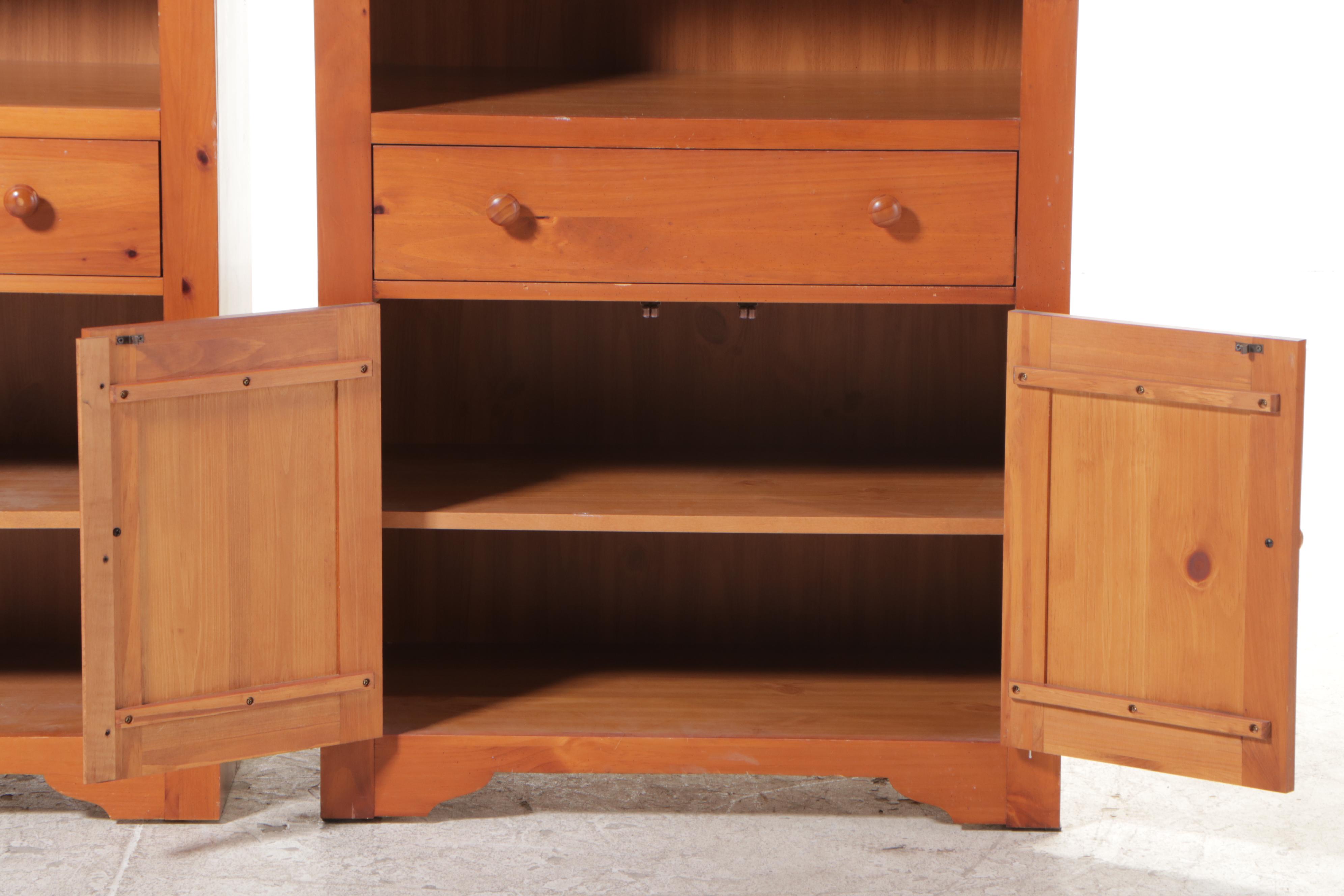 Two Broyhill Pine and Laminate Bookcases, Late 20th Century