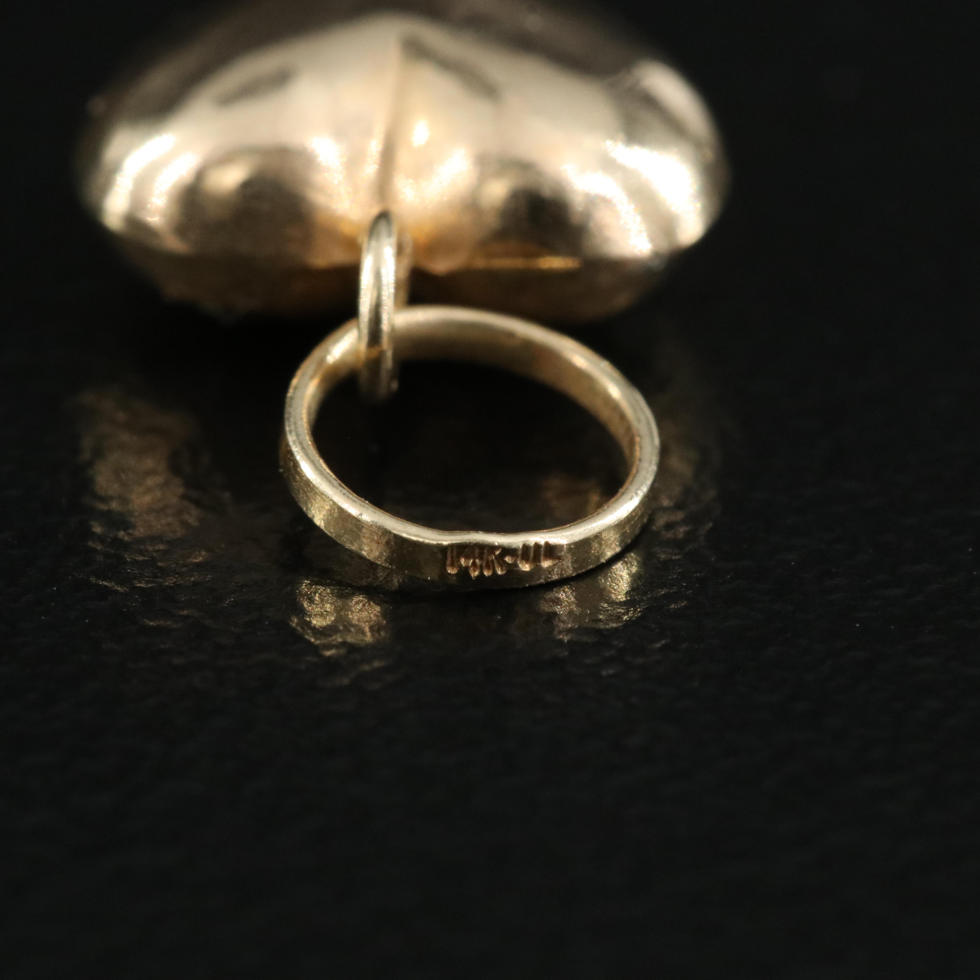 14K Puffed Heart Pendant