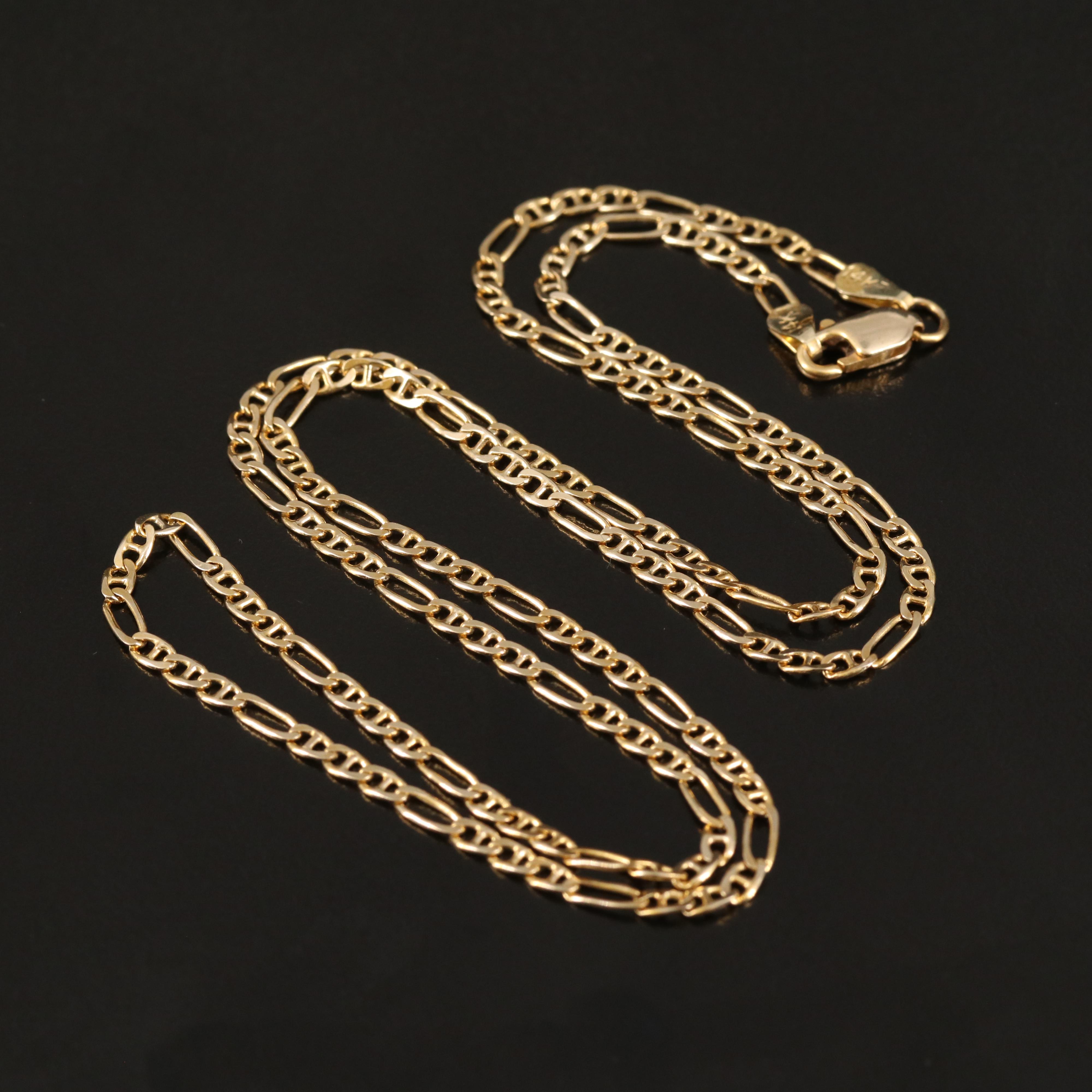 14K Figaro Chain Necklace