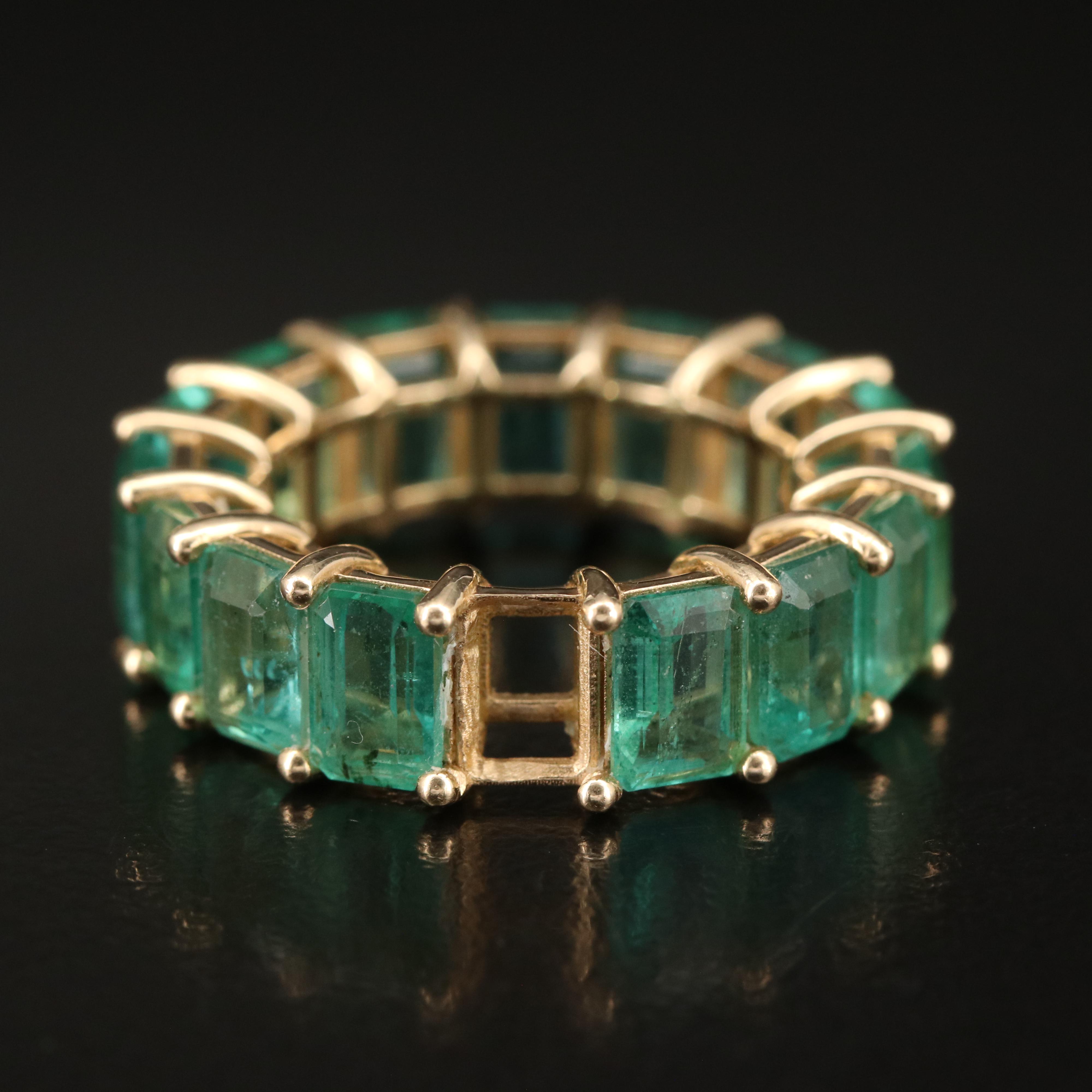 14K Emerald Eternity Band