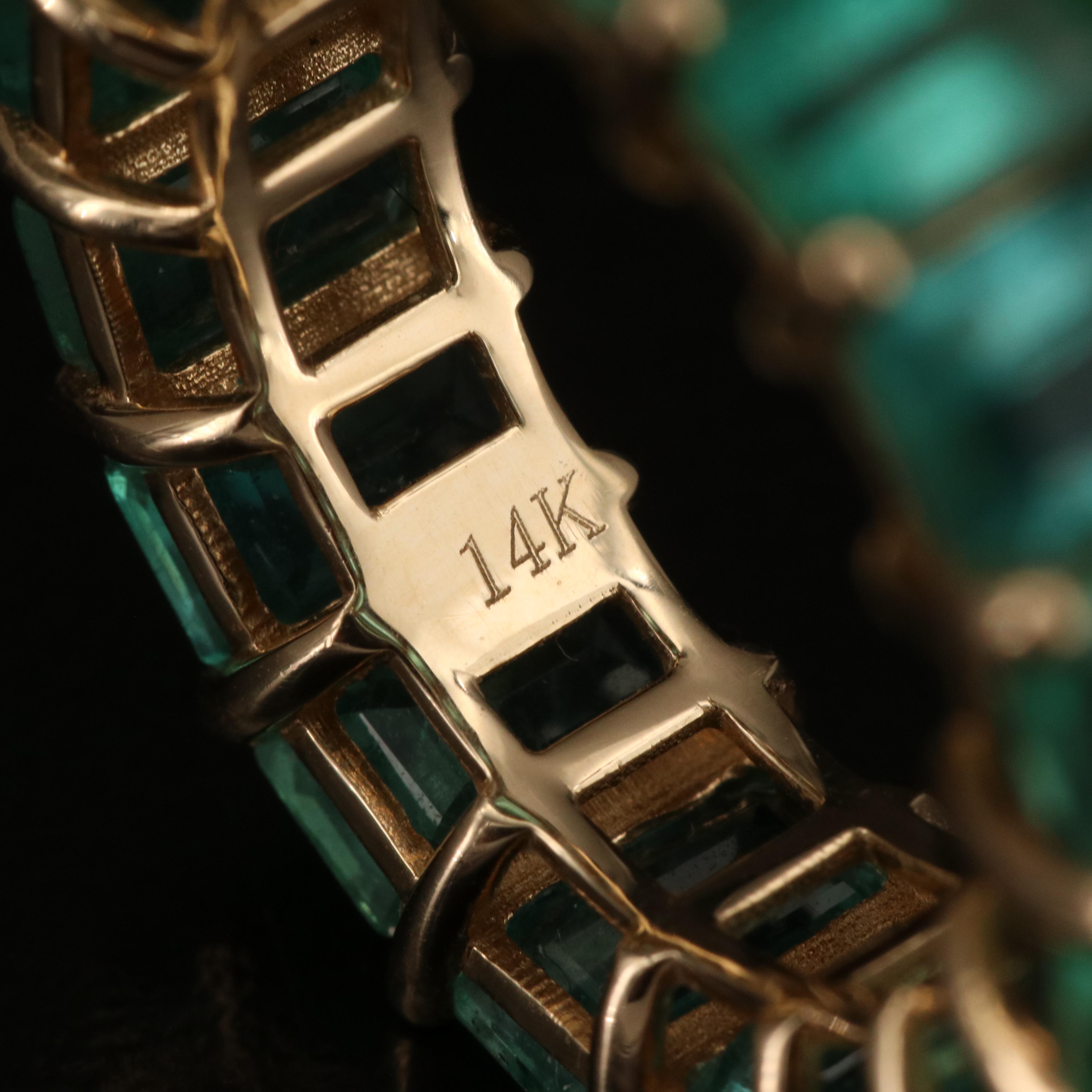 14K Emerald Eternity Band
