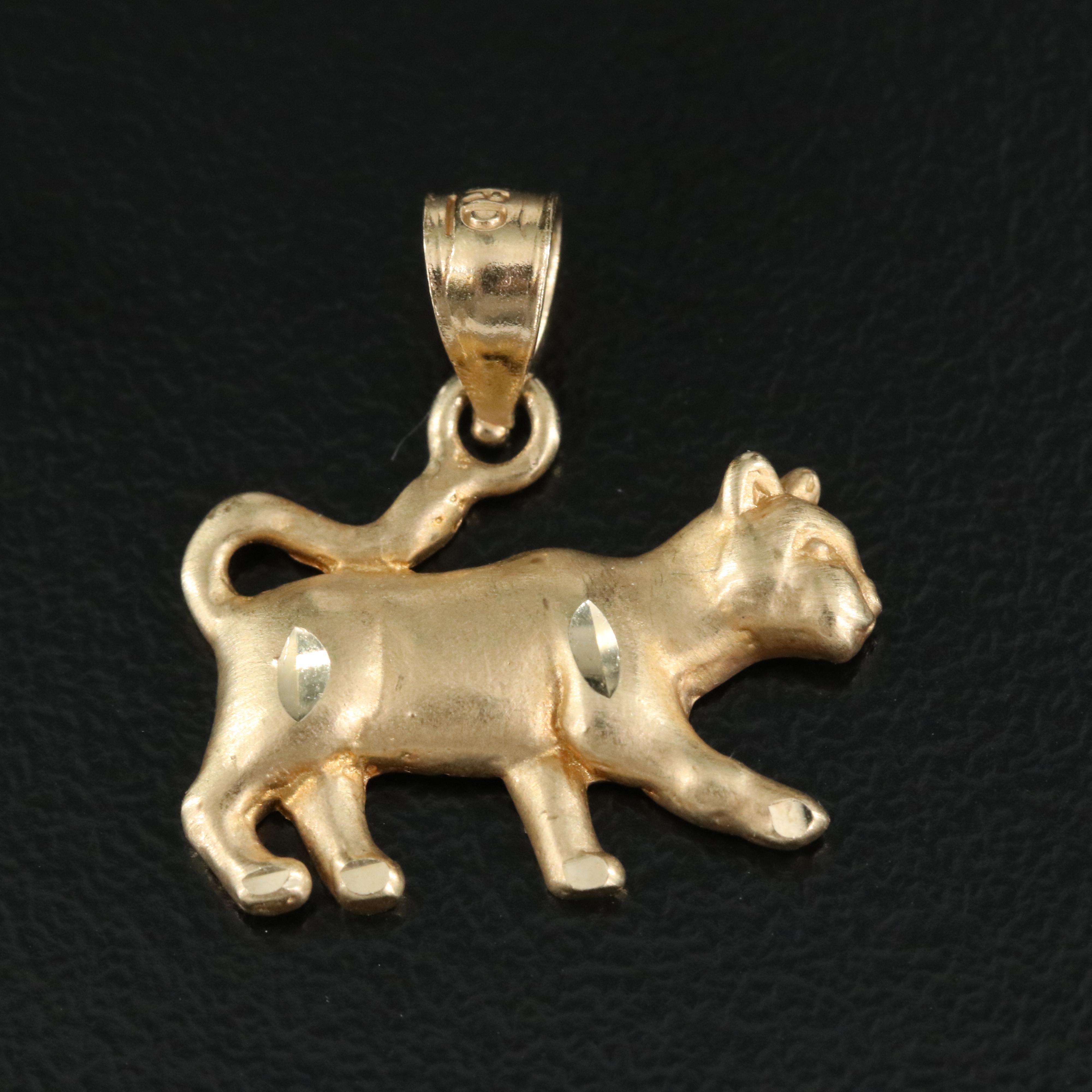 14K Cat Pendant