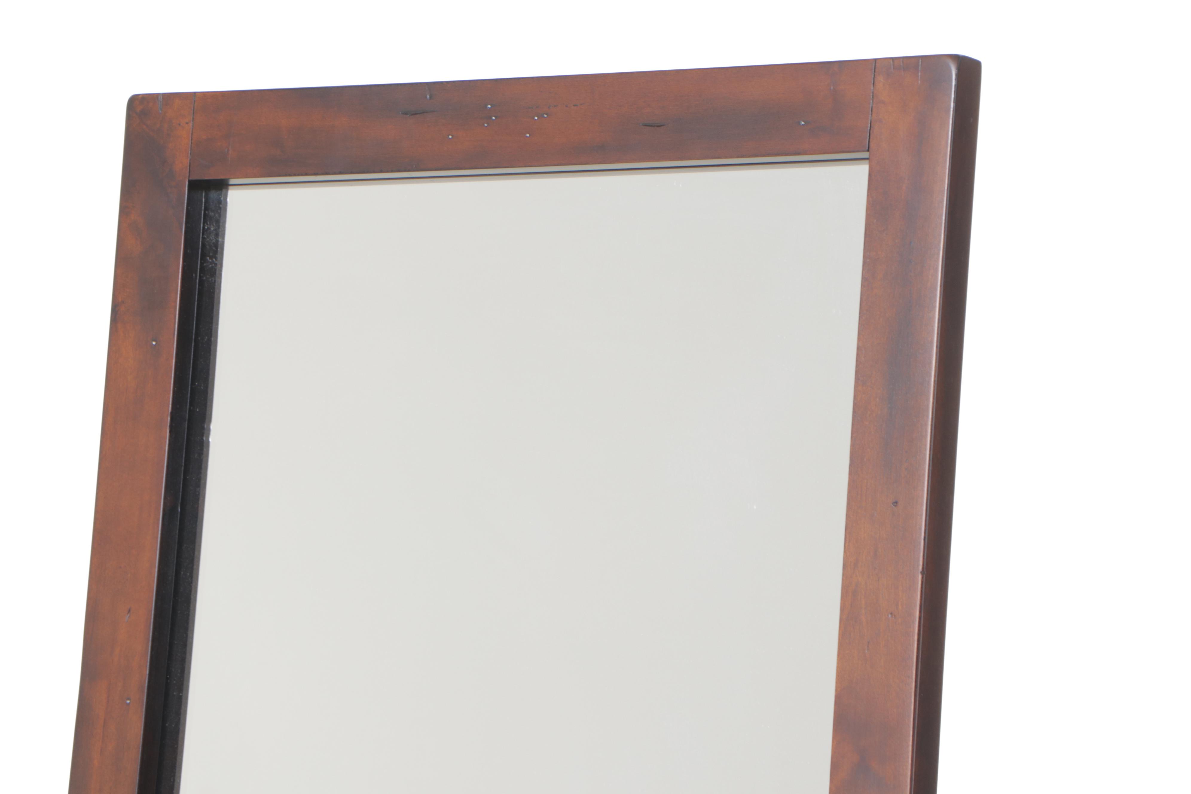 Contemporary Hardwood-Veneered Cheval Mirror