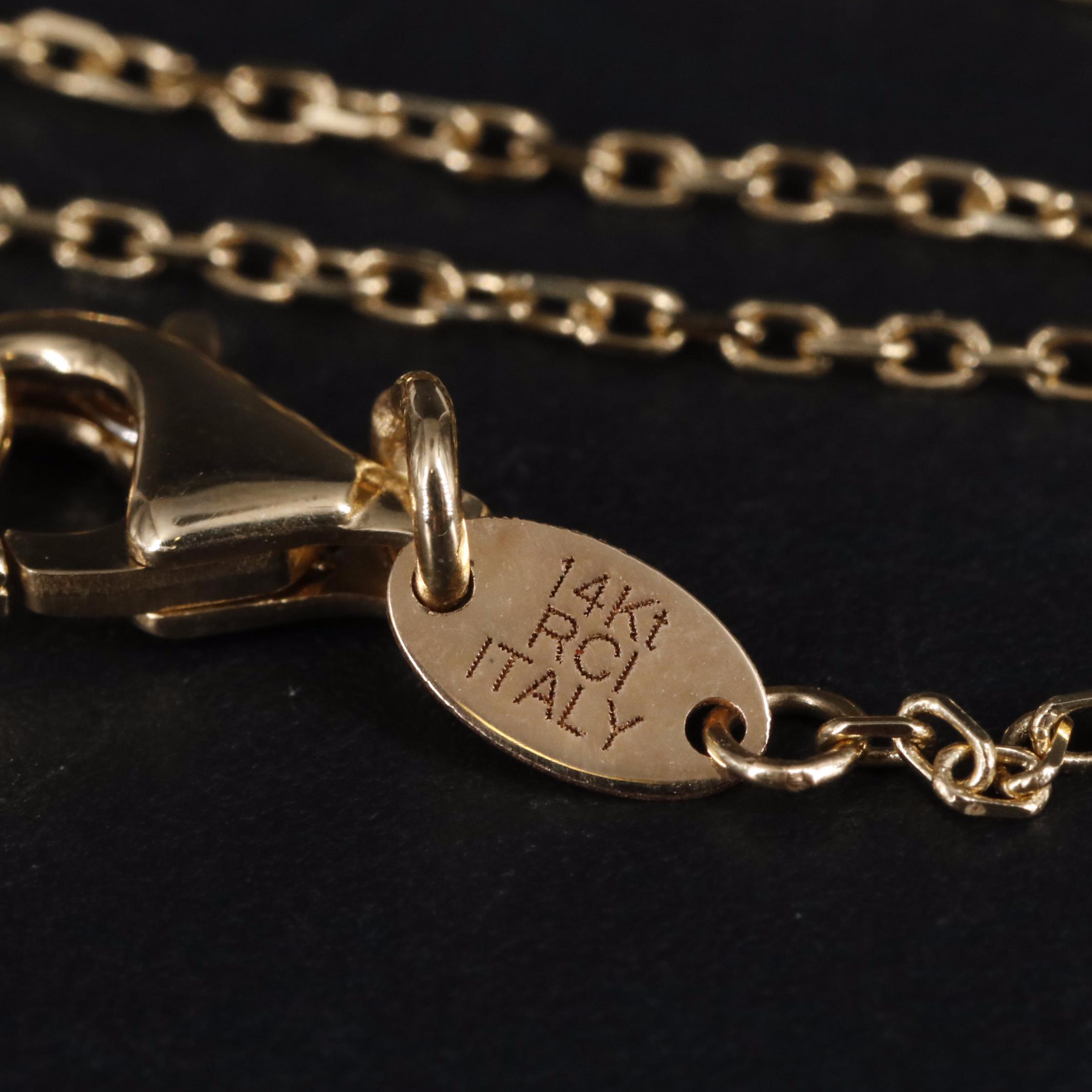 14K Necklace with Tri-Color Gold Drops