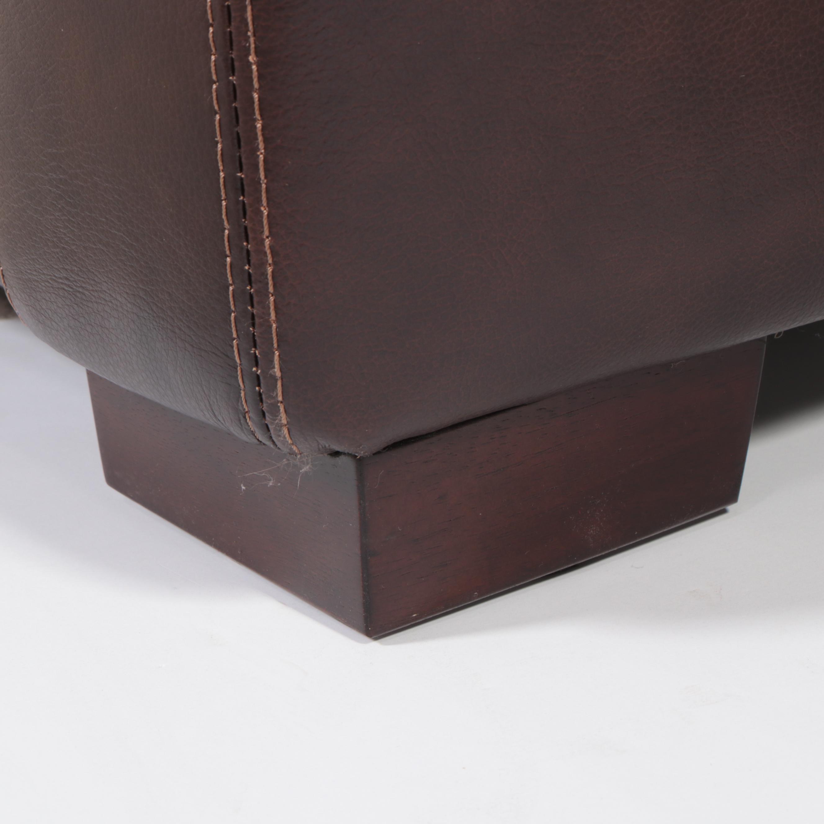 Simon Li "Chanton" Brown Leather Sofa