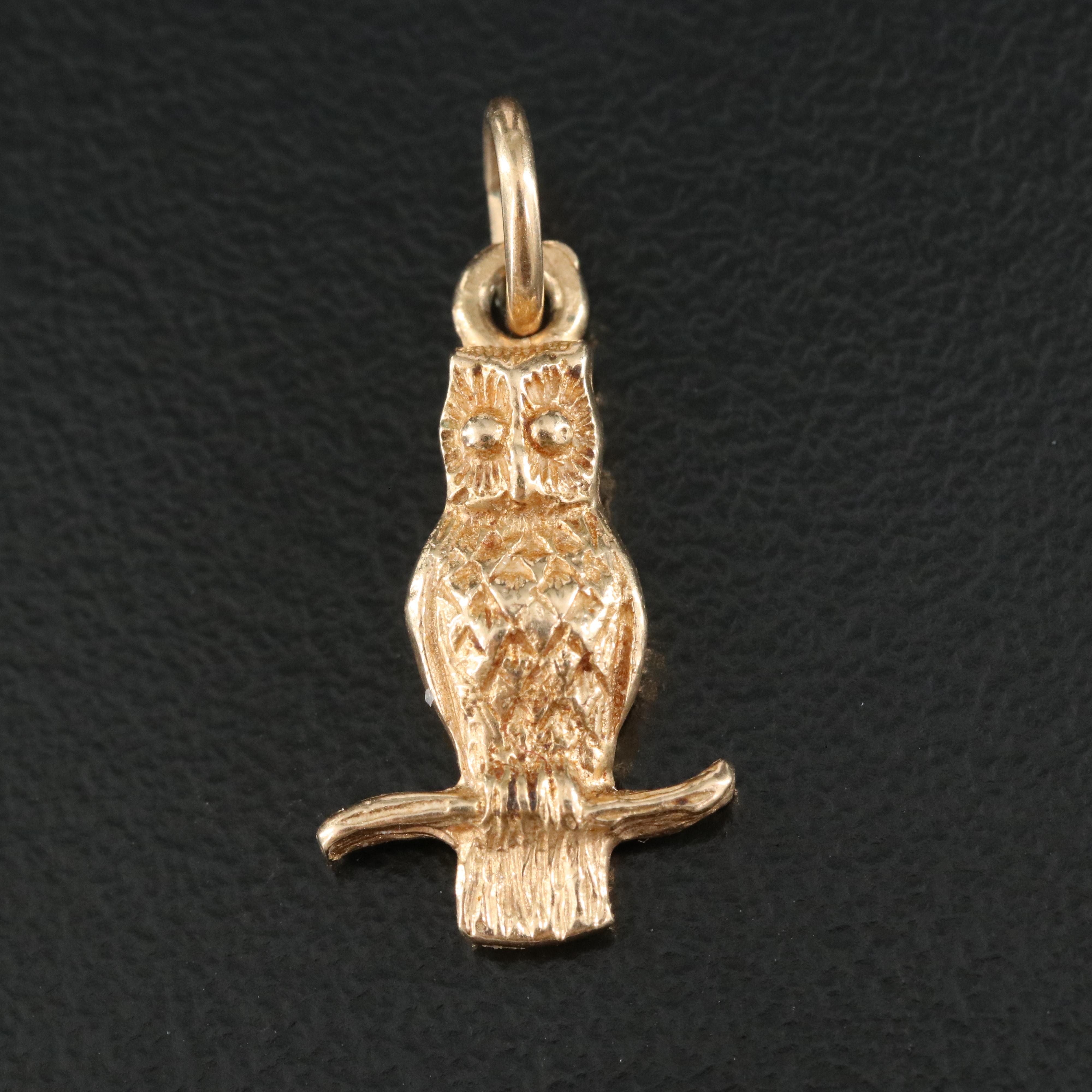 14K Owl Pendant