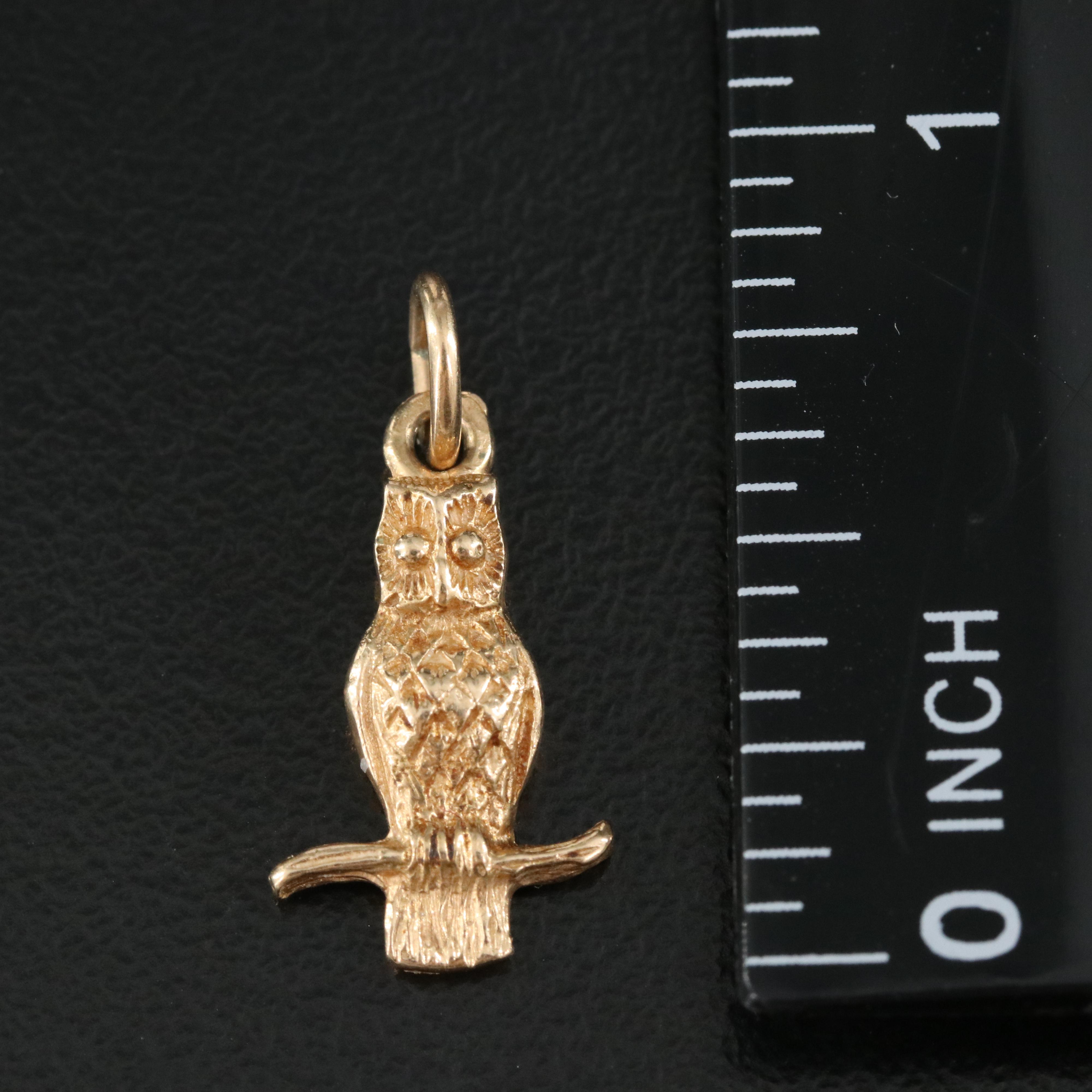 14K Owl Pendant