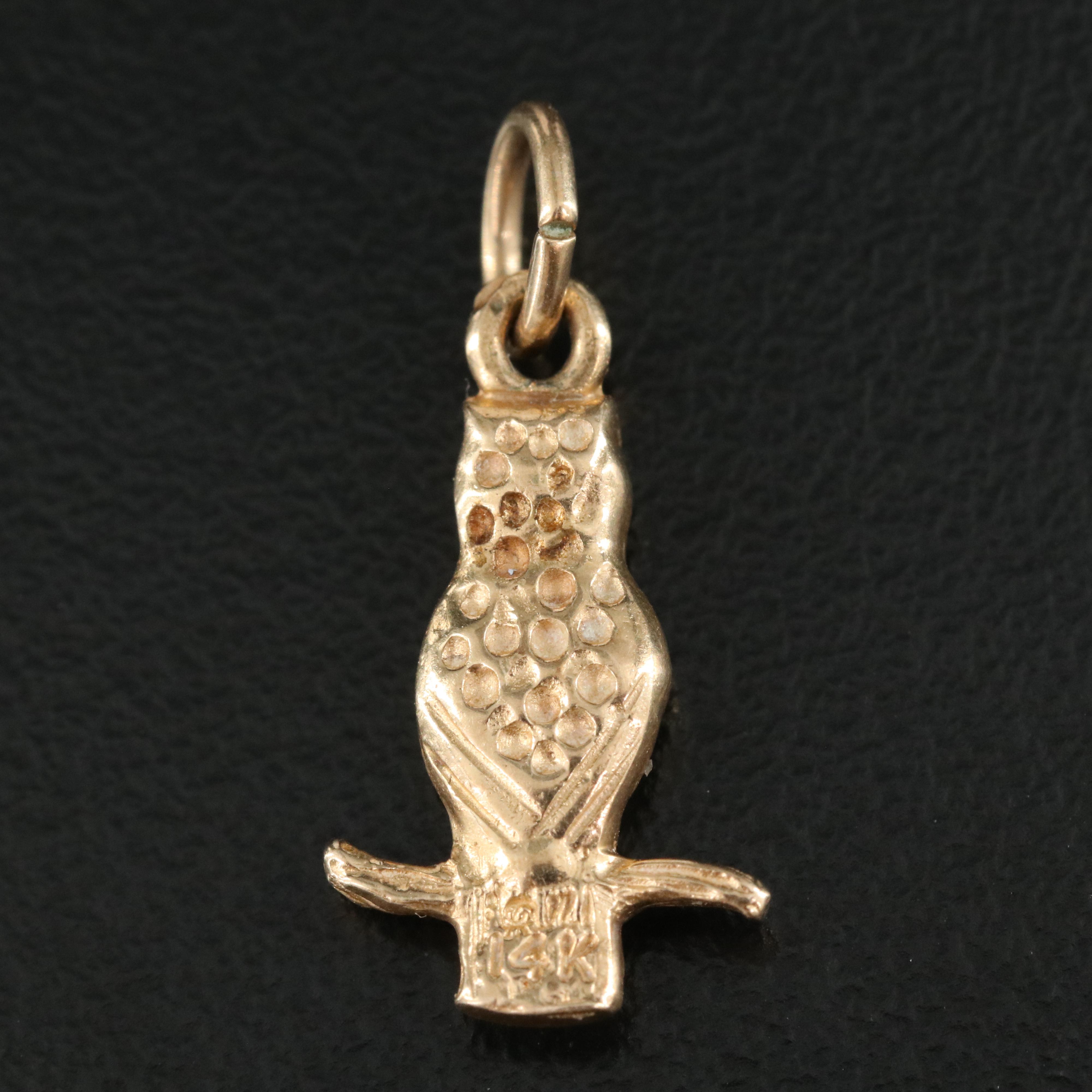 14K Owl Pendant
