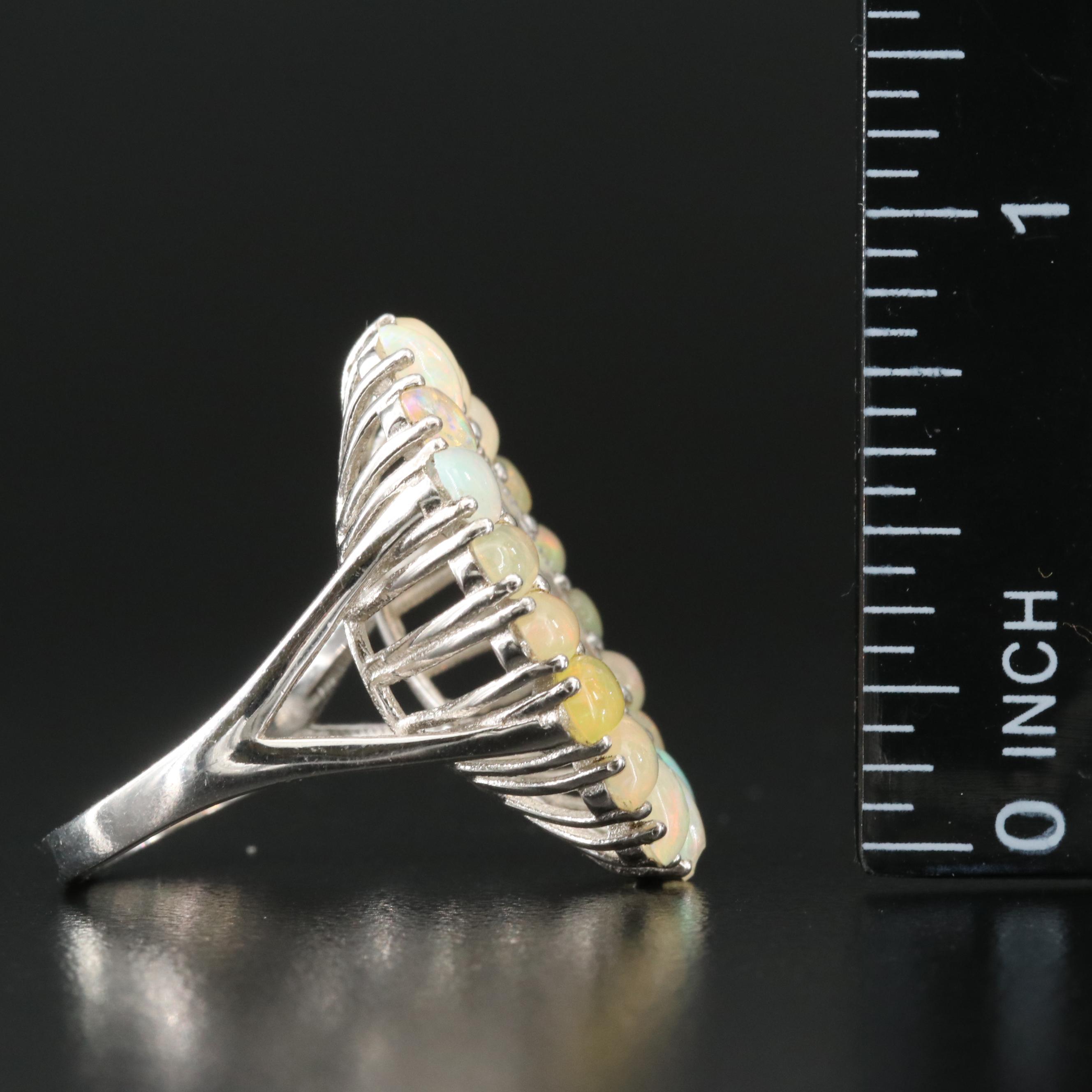 Sterling Mother-of-Pearl and Opal Ring