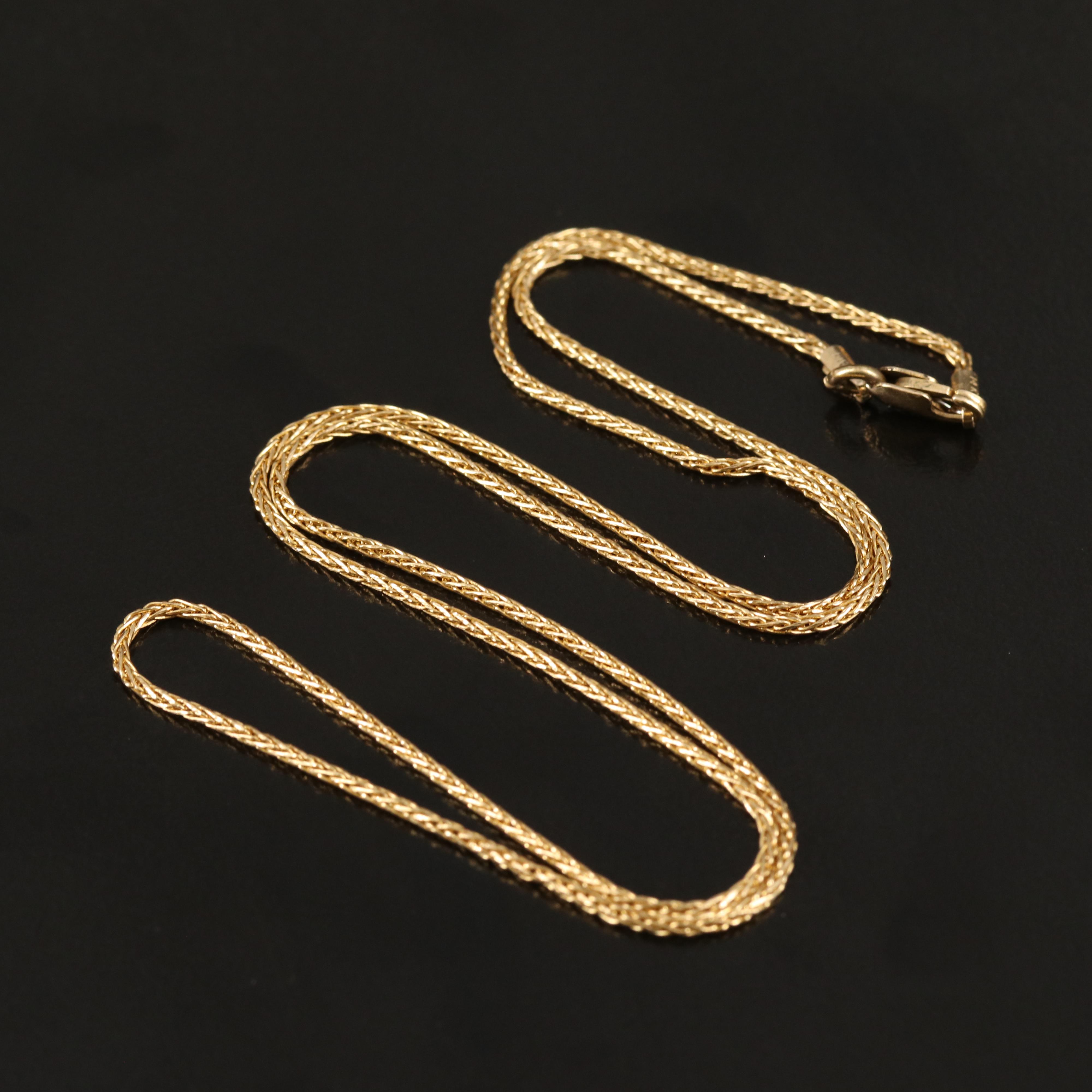 14K Wheat Chain Necklace