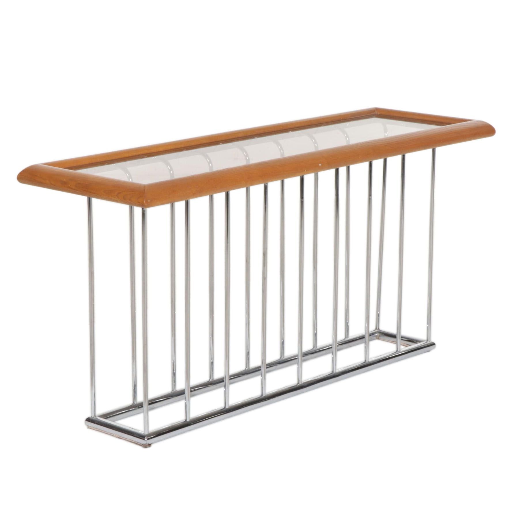 Modernist Glass Top Sofa Table, 21st Century