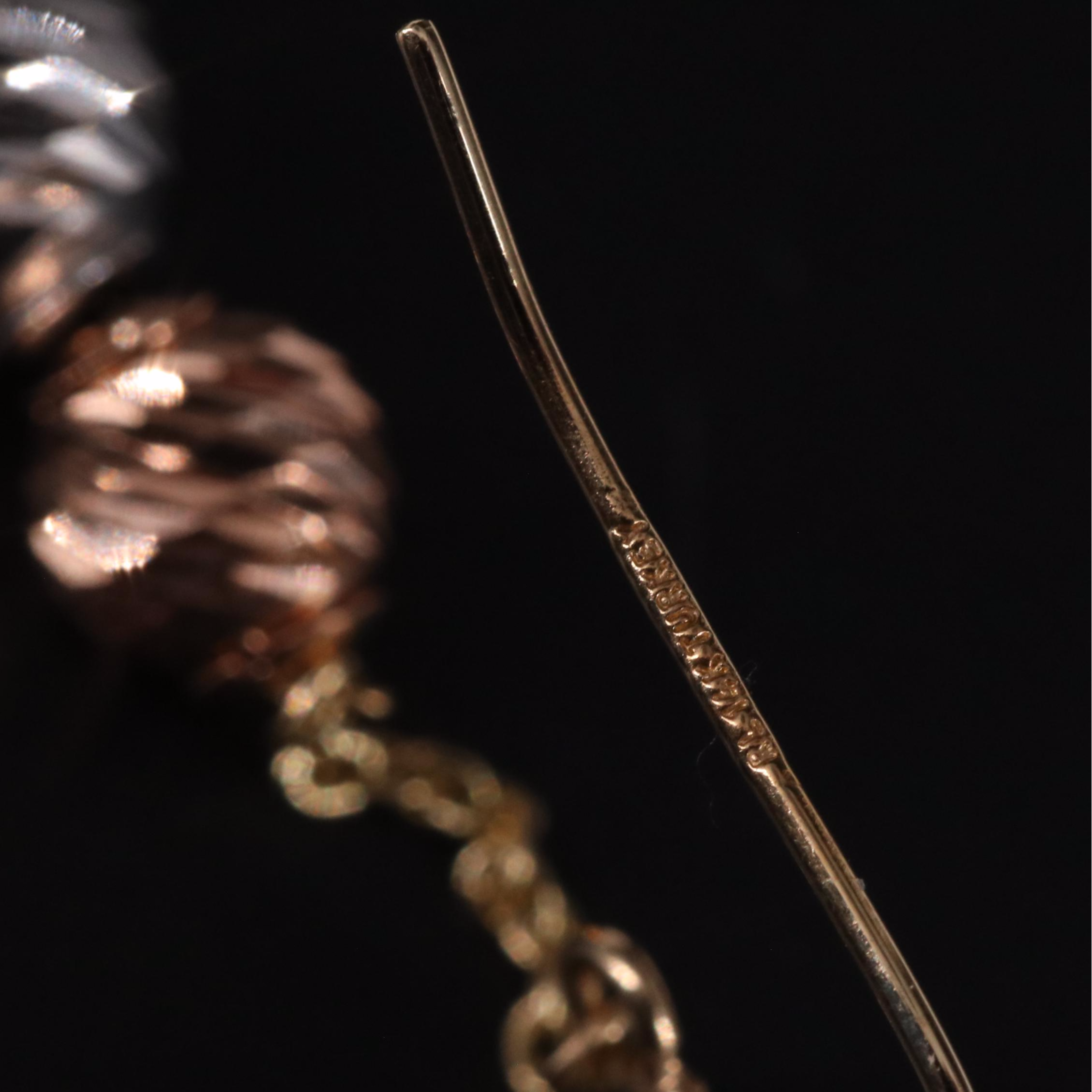 14K Beaded Dangle Earrings